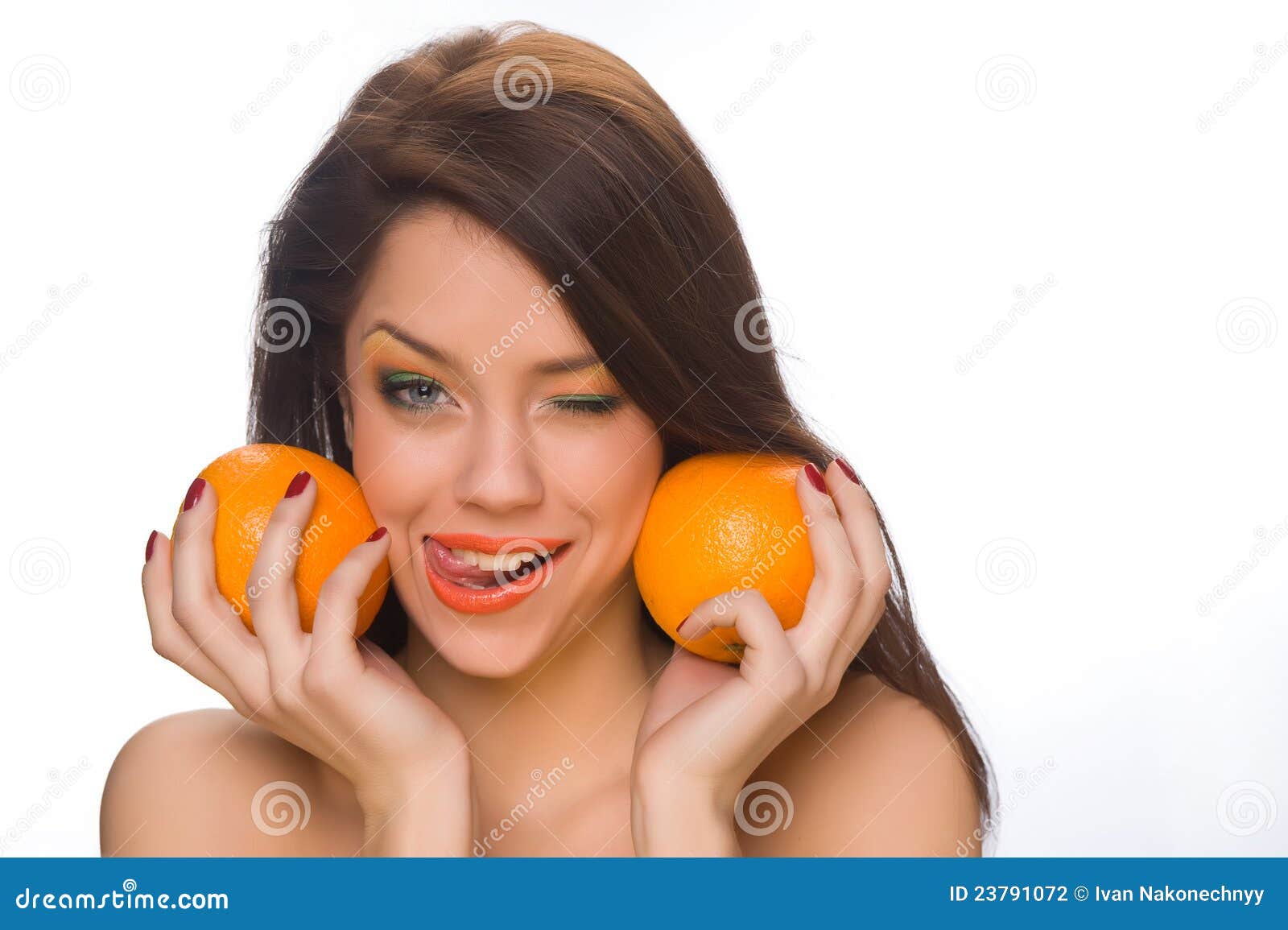 Girl with oranges stock photo. Image of girl, caucasian 23791072