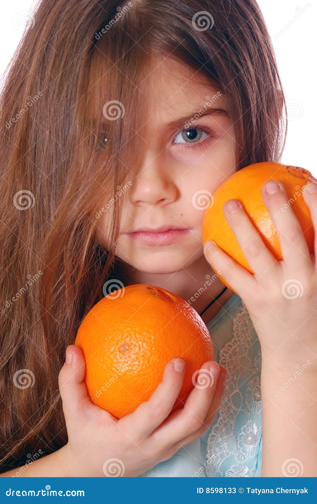 Girl with oranges stock image. Image of people, looking 8598133