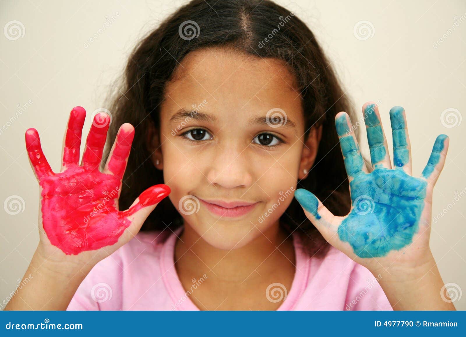 Girl Painting stock photo. Image of learning, paint, messy 4977790
