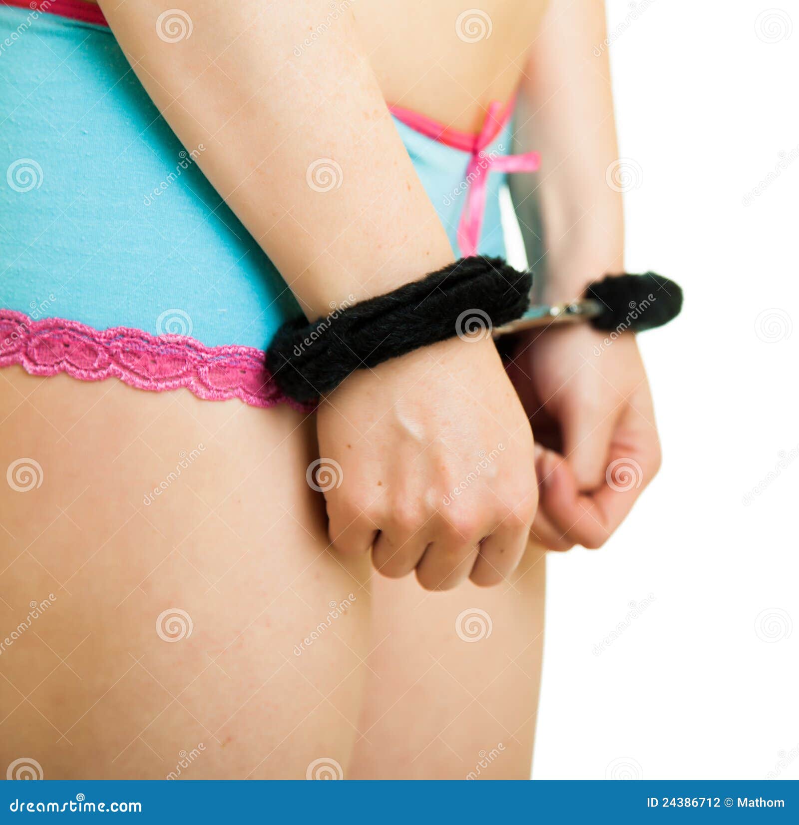 Girl in Panties and Handcuffs Stock Photo - Image of punishment