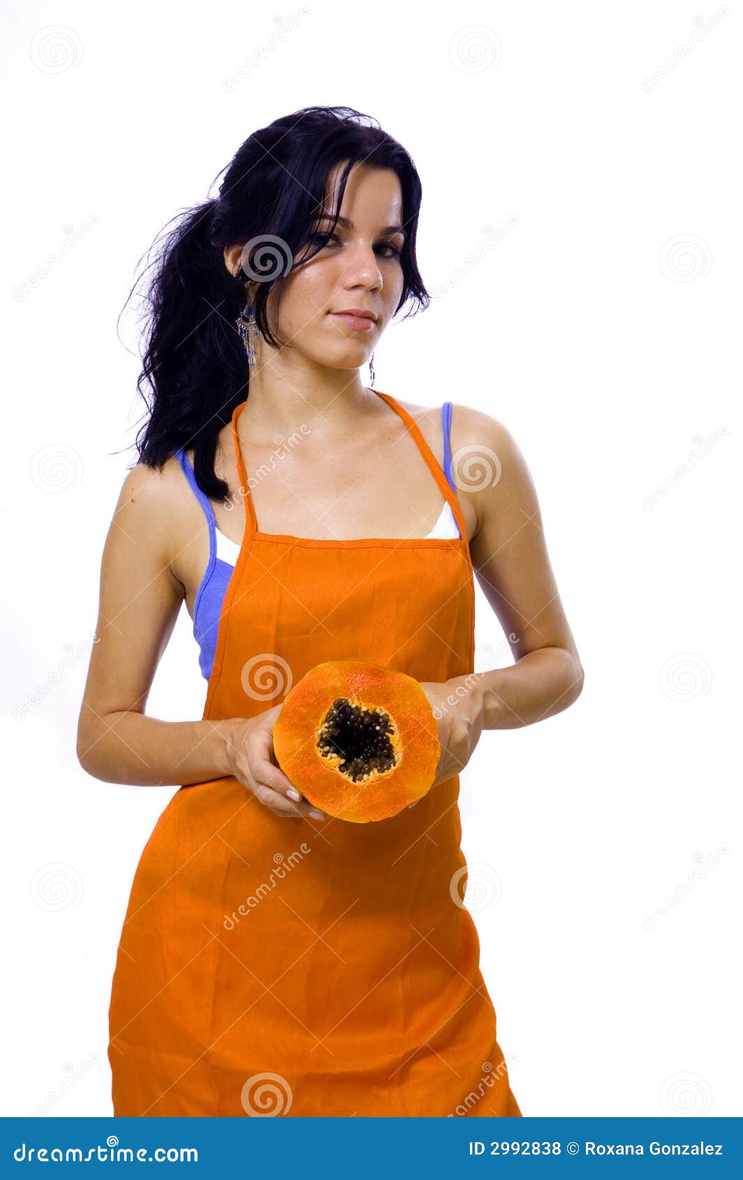 Girl With Papaya Fruit Royalty Free Stock Photos Image 2992838