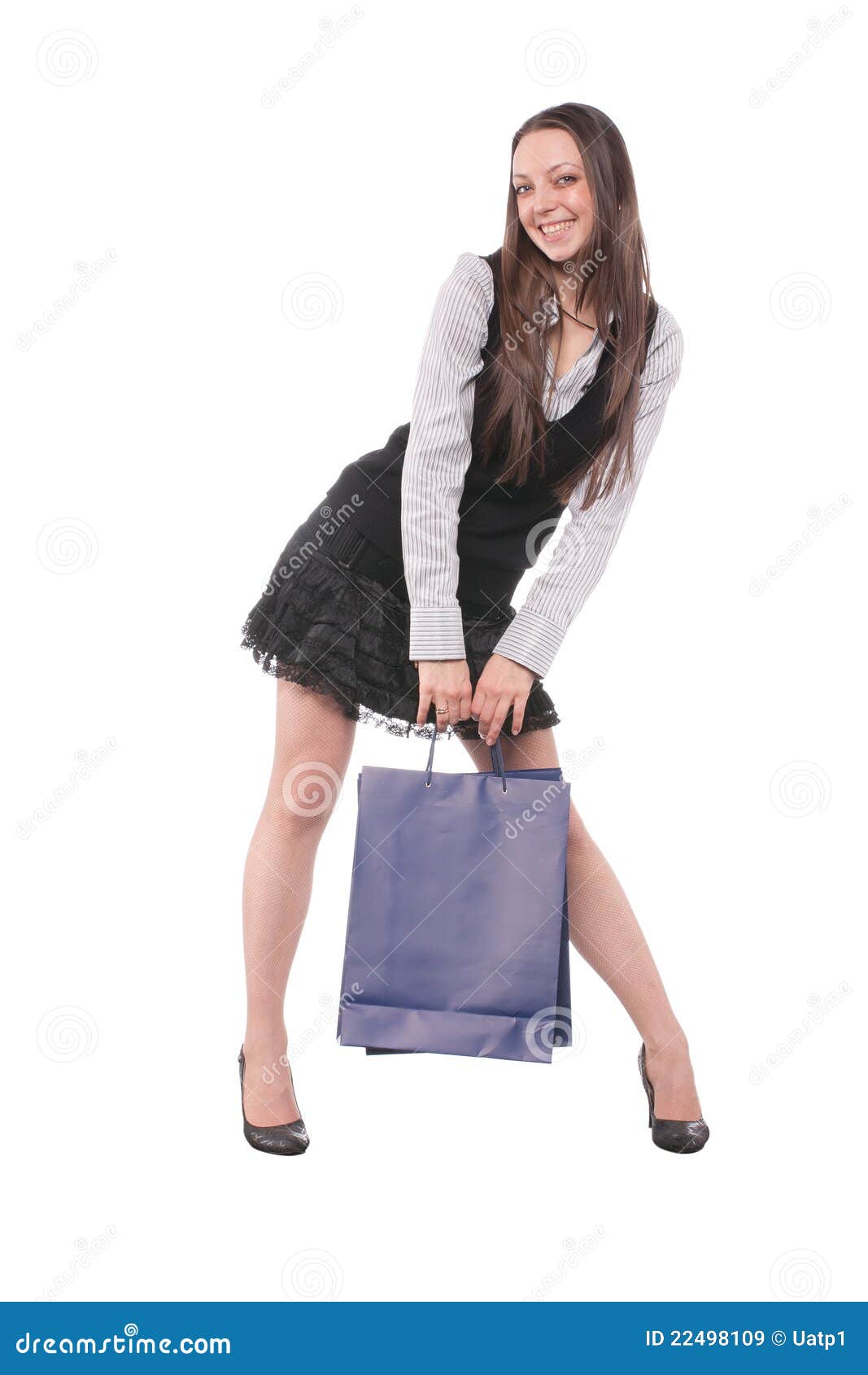 Girl with paper bags stock image. Image of woman, white 22498109