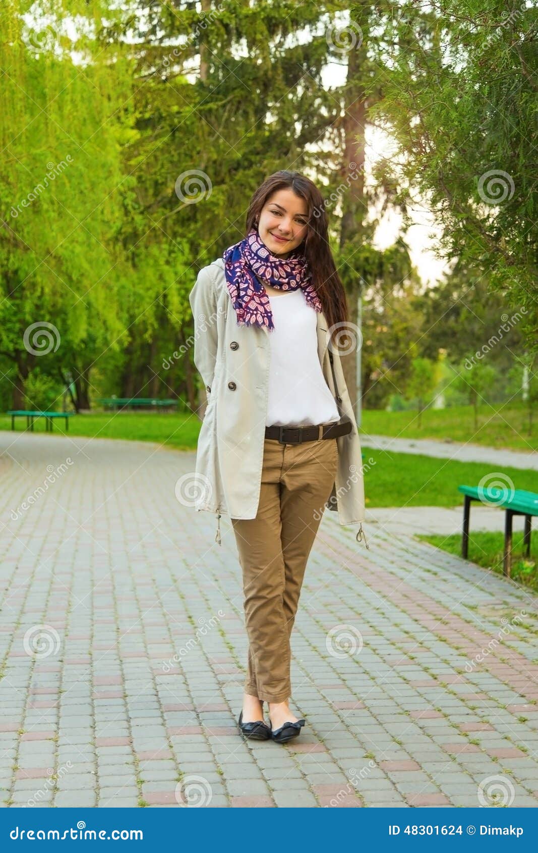 Girl park path stock photo. Image of nature, landscape - 48301624