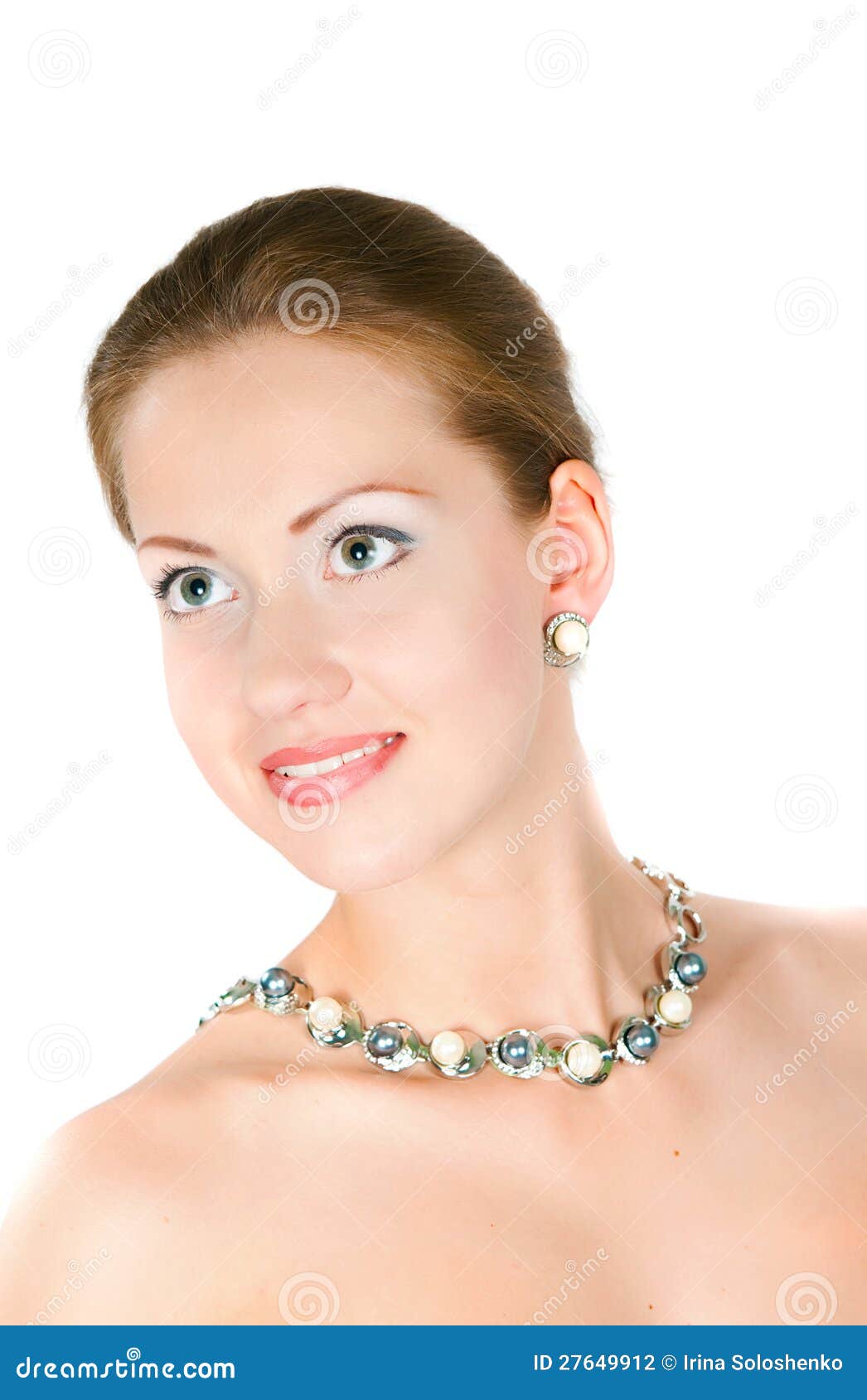 Girl with a pearl necklace stock photo. Image of sensuality 27649912