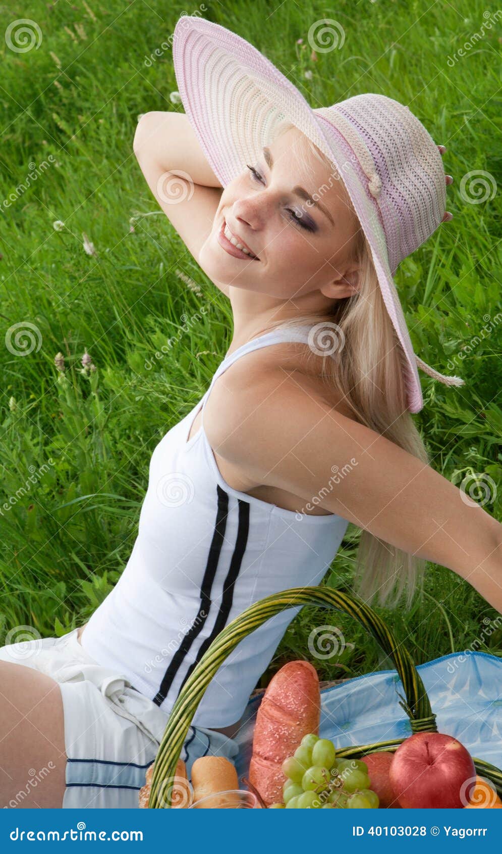 Girl on picnic stock photo. Image of nature, grace, summer 40103028