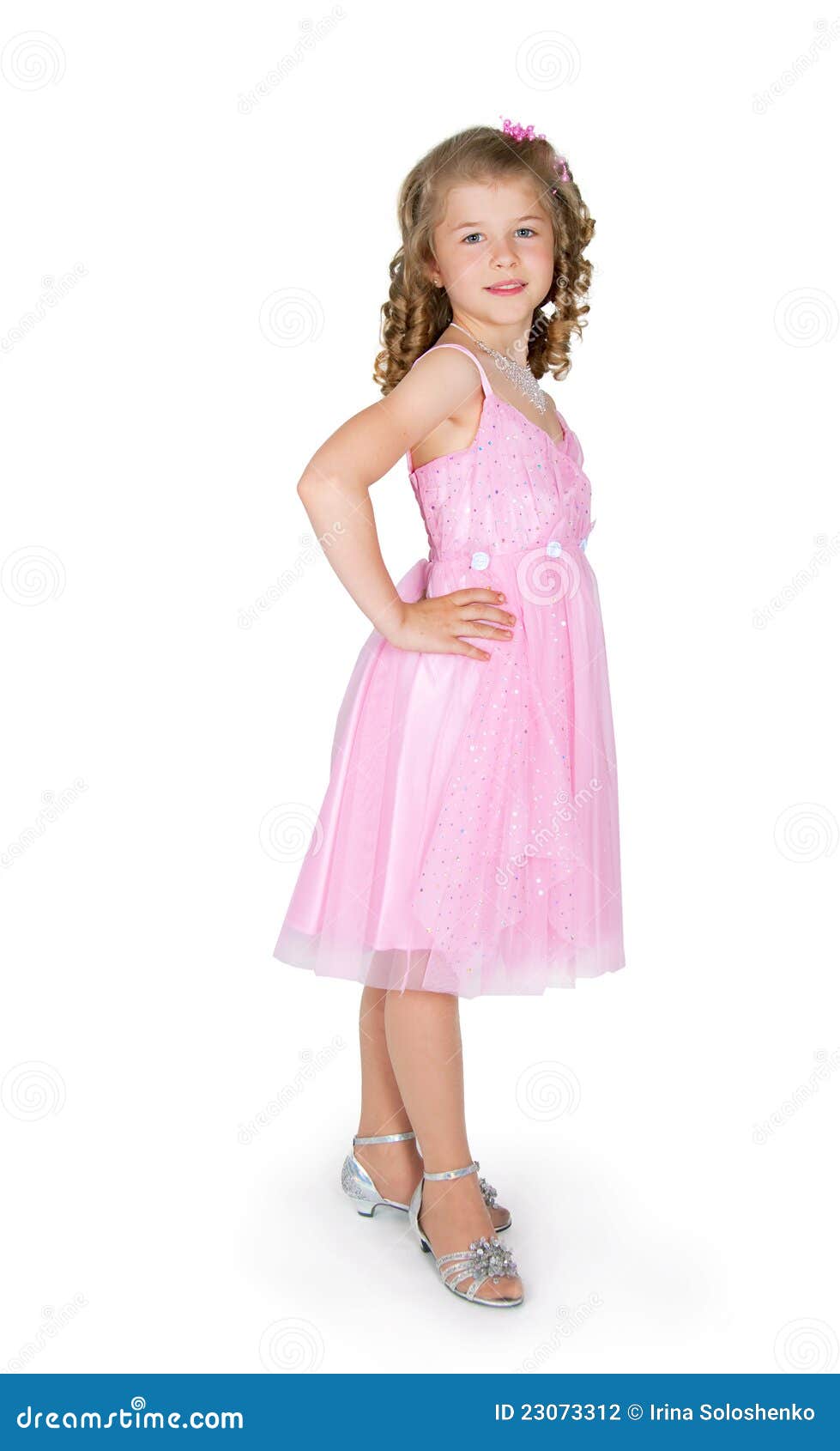 The girl in a pink dress stock photo. Image of majestic 23073312