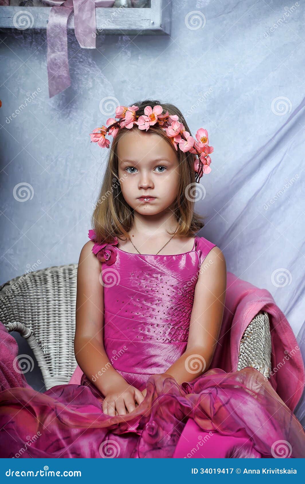 Girl in a pink dress stock image. Image of european, beautiful - 34019417