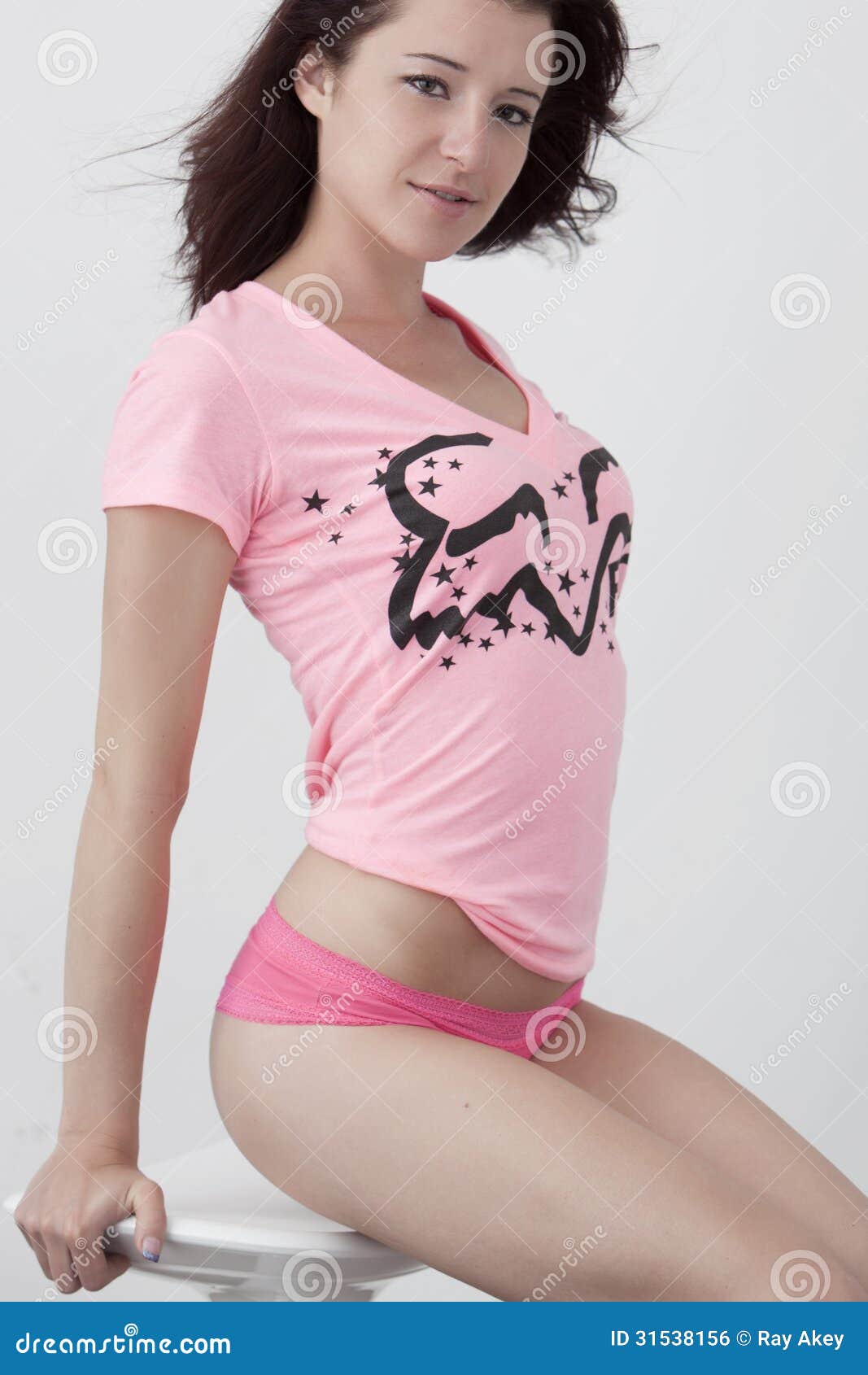 Portrait of Woman in Underwear - Stock Photo - Masterfile - Rights