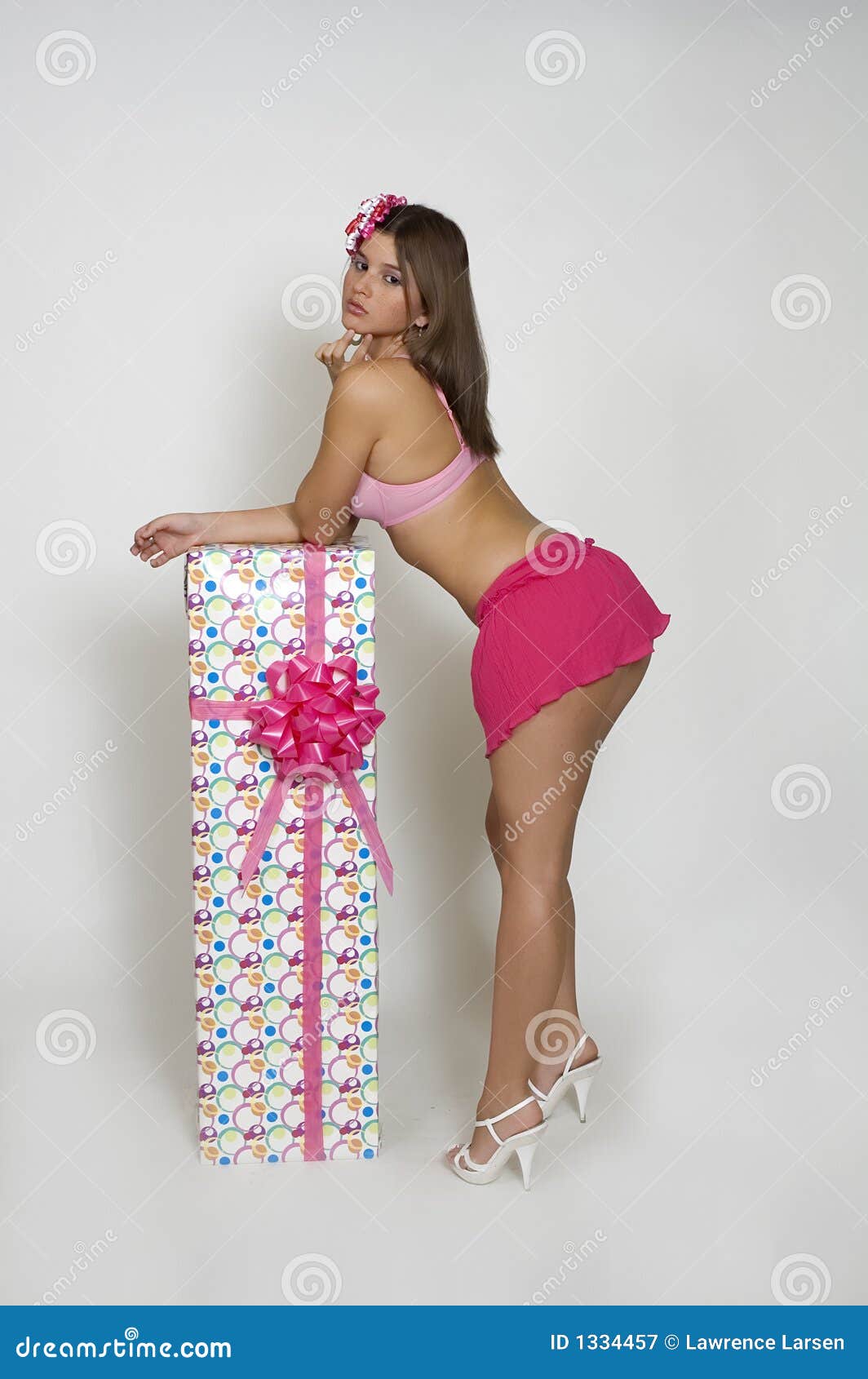 Ladies Bra and Panties on a Wooden Background. Beige Lace Lingerie