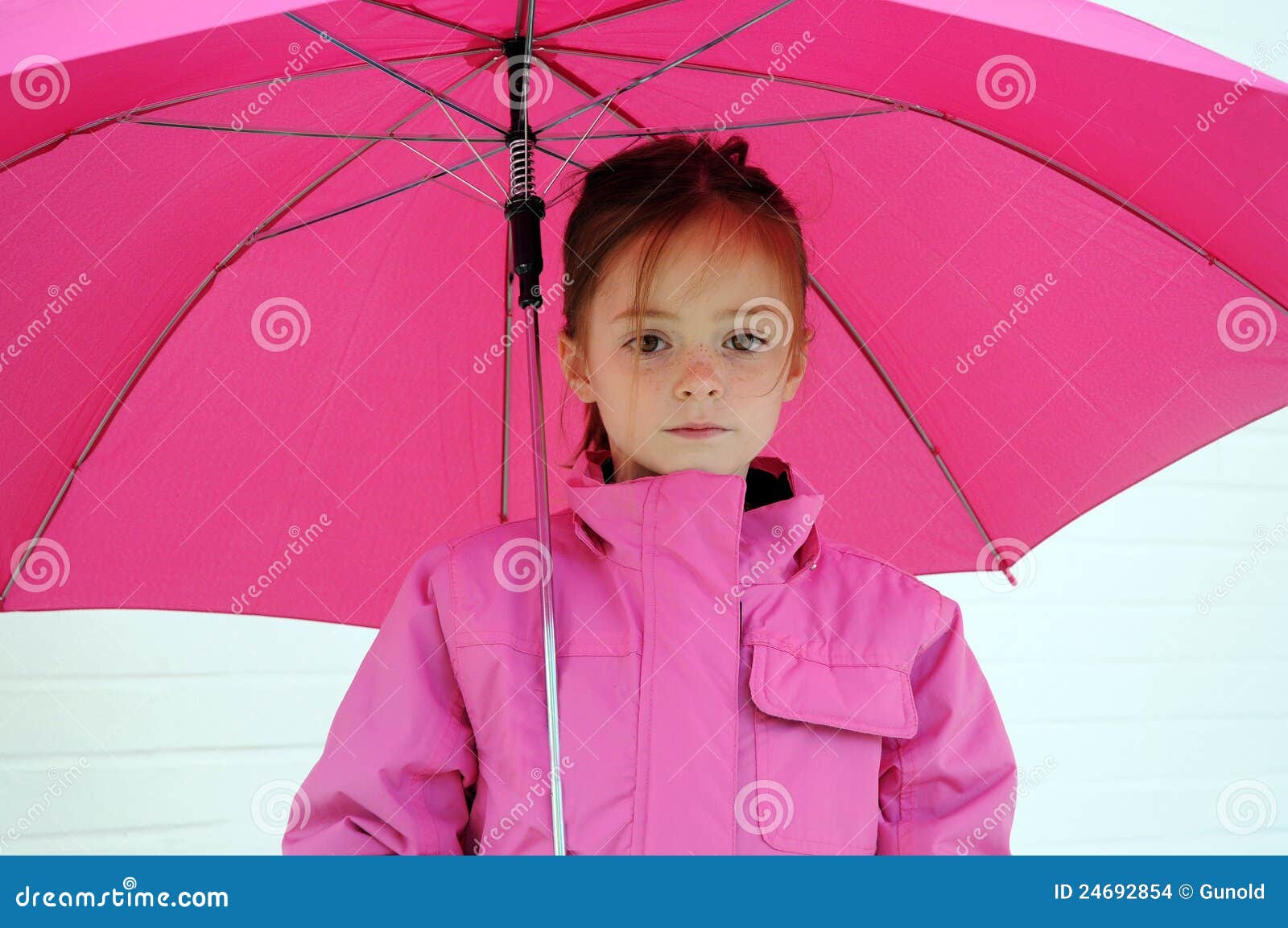 Girl With Pink Umbrella Stock Images - Image: 24692854