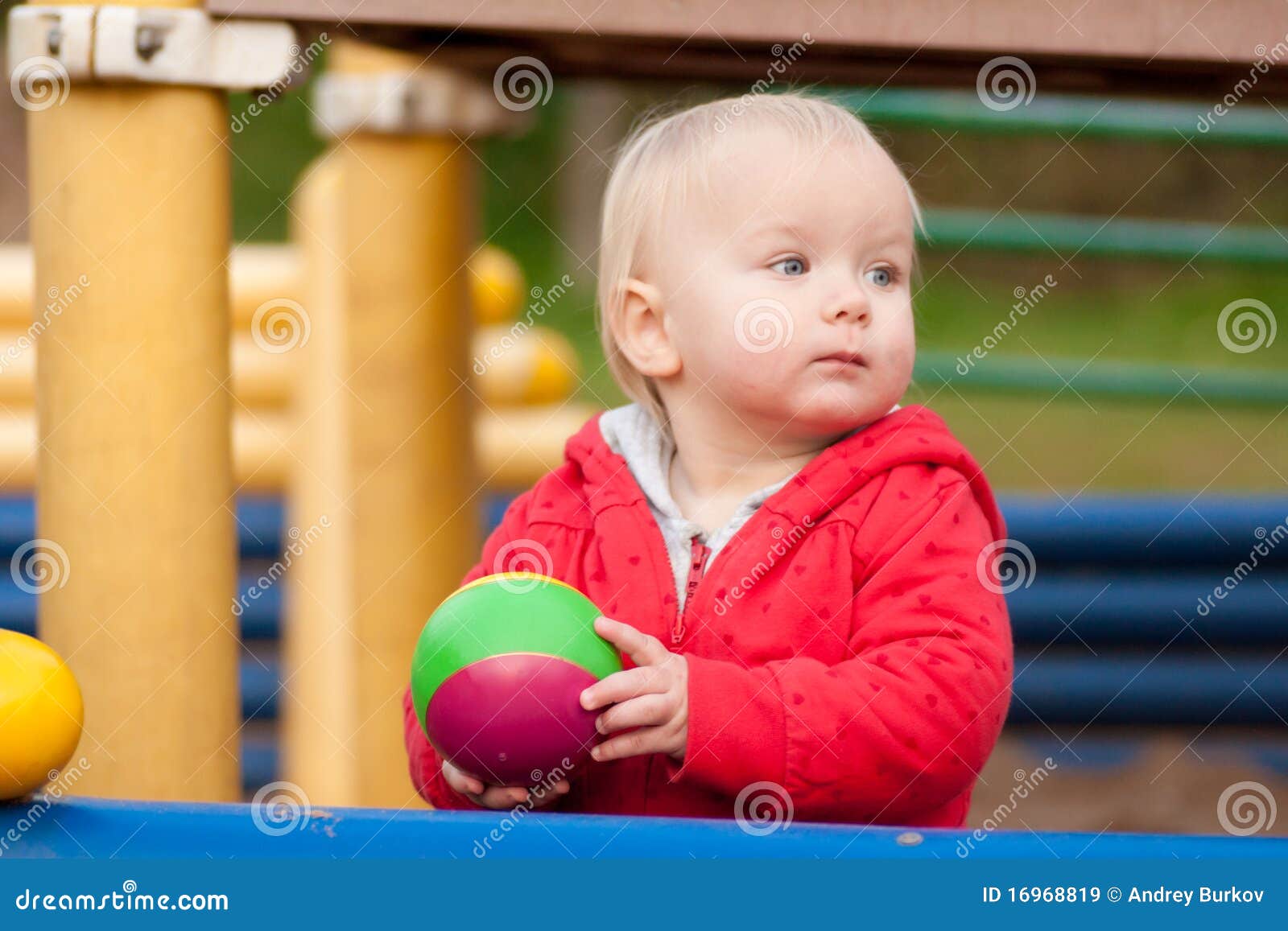 Girl play with rubber ball stock image. Image of daughter - 16968819