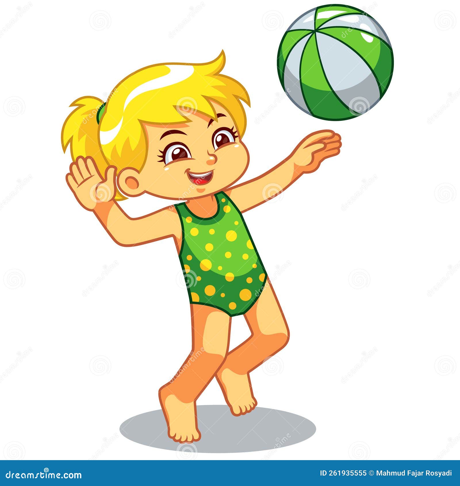 Girl Playing Beach Volley Ball Stock Illustration Illustration of