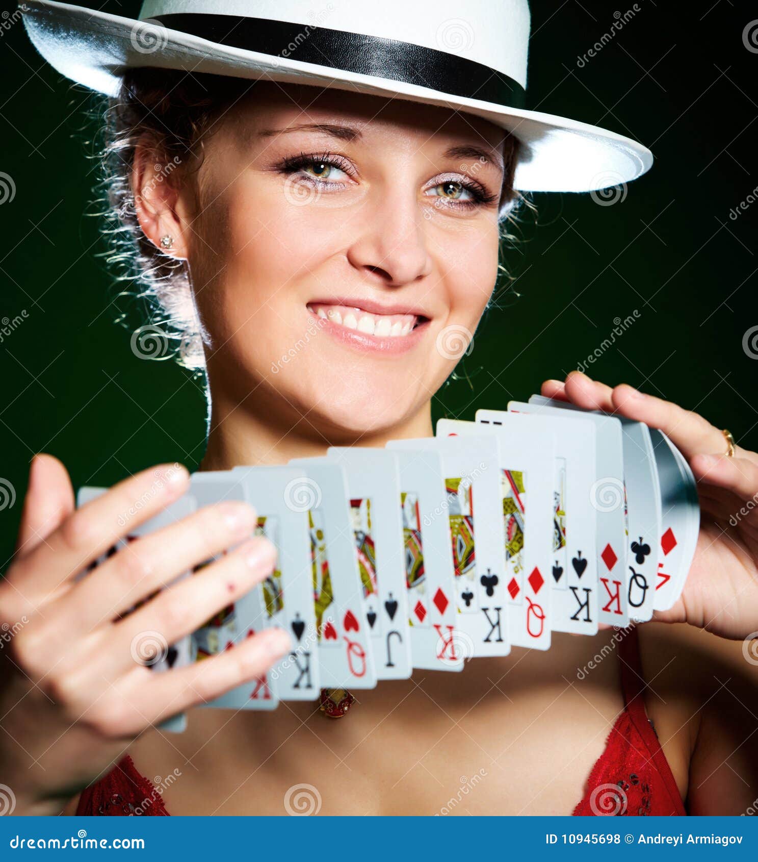 Girl and playing cards stock photo. Image of girl, lady 10945698