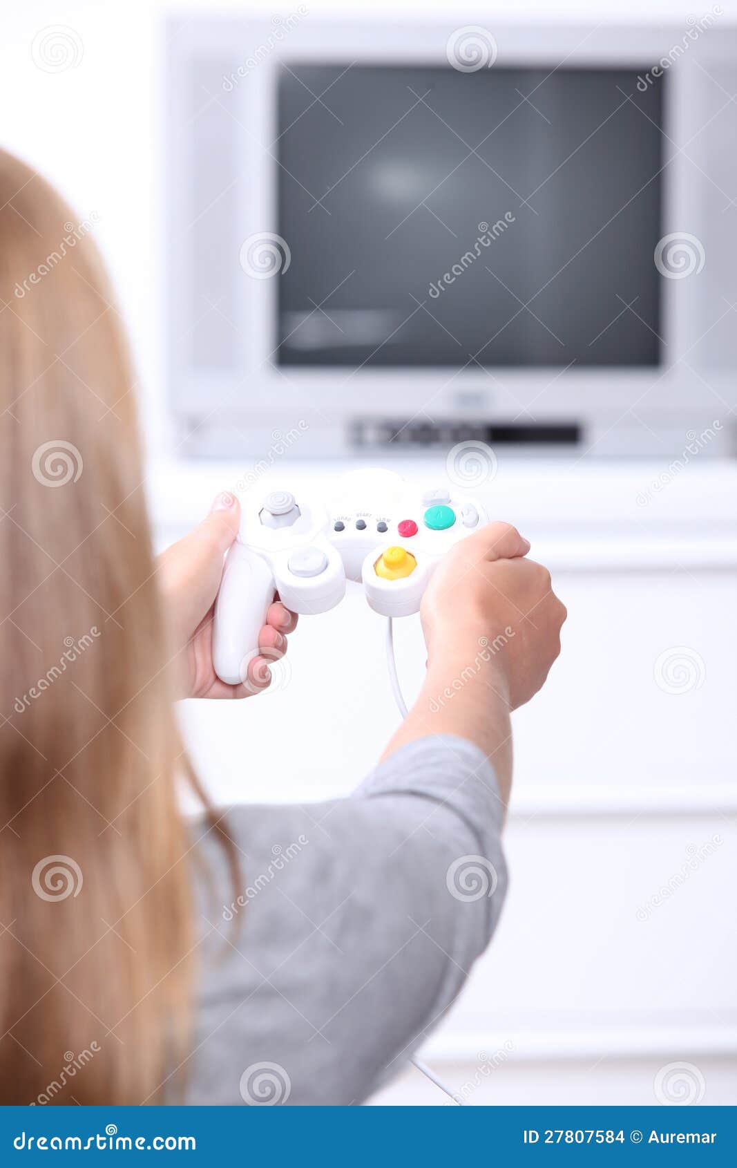 Girl Playing Computer Games Stock Photo Image of adult, gaming 27807584