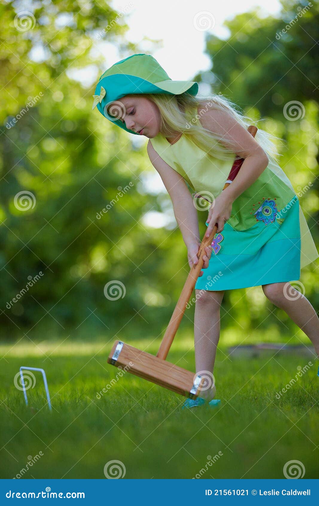 Girl playing croquet stock image. Image of outside, closeup 21561021