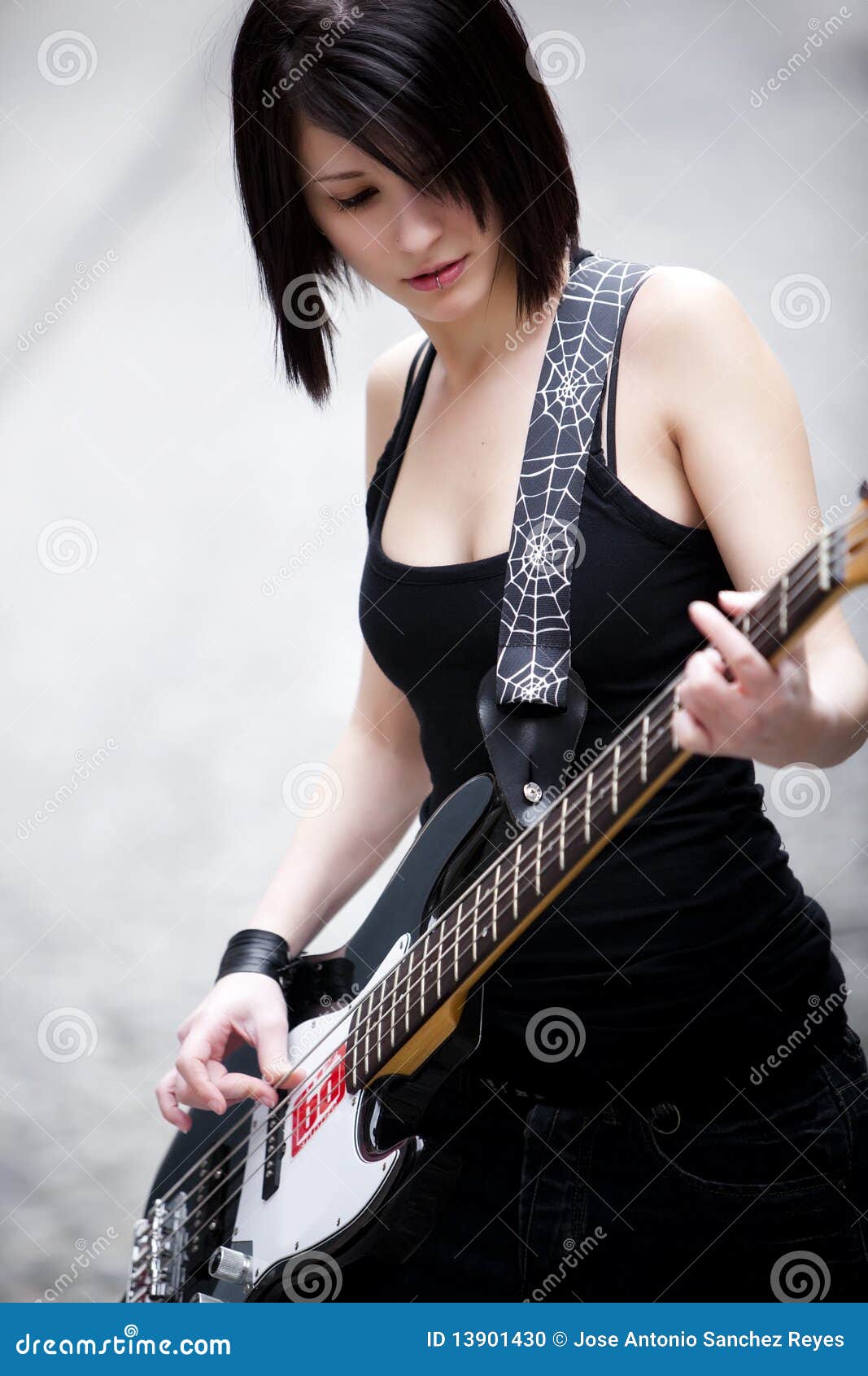 Electric Bass Guitar, 5 Strings Sunburst Bass Music Instrument Isolated