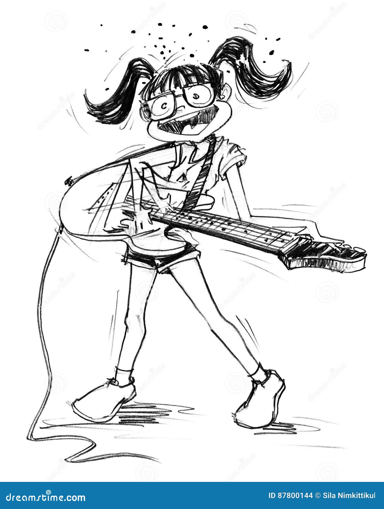 1727 Guitar Sketch Girl Images Stock Photos  Vectors  Shutterstock