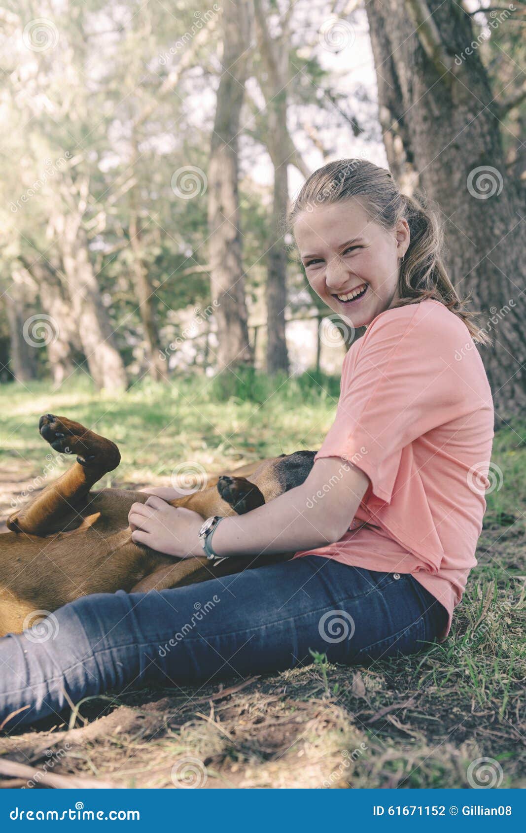 Daughter plays with her pussy