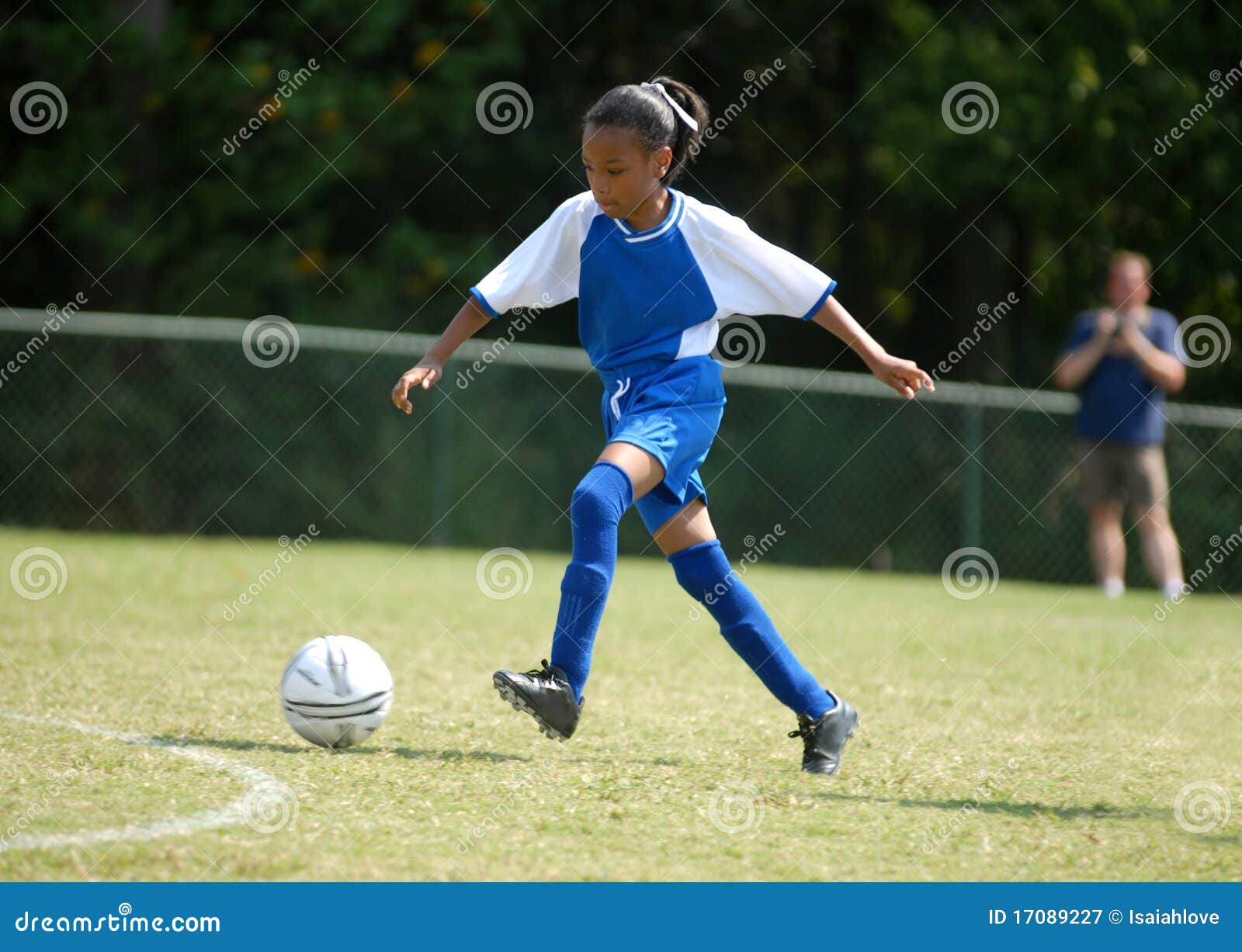 Girl playing soccer stock image. Image of action, girl 17089227