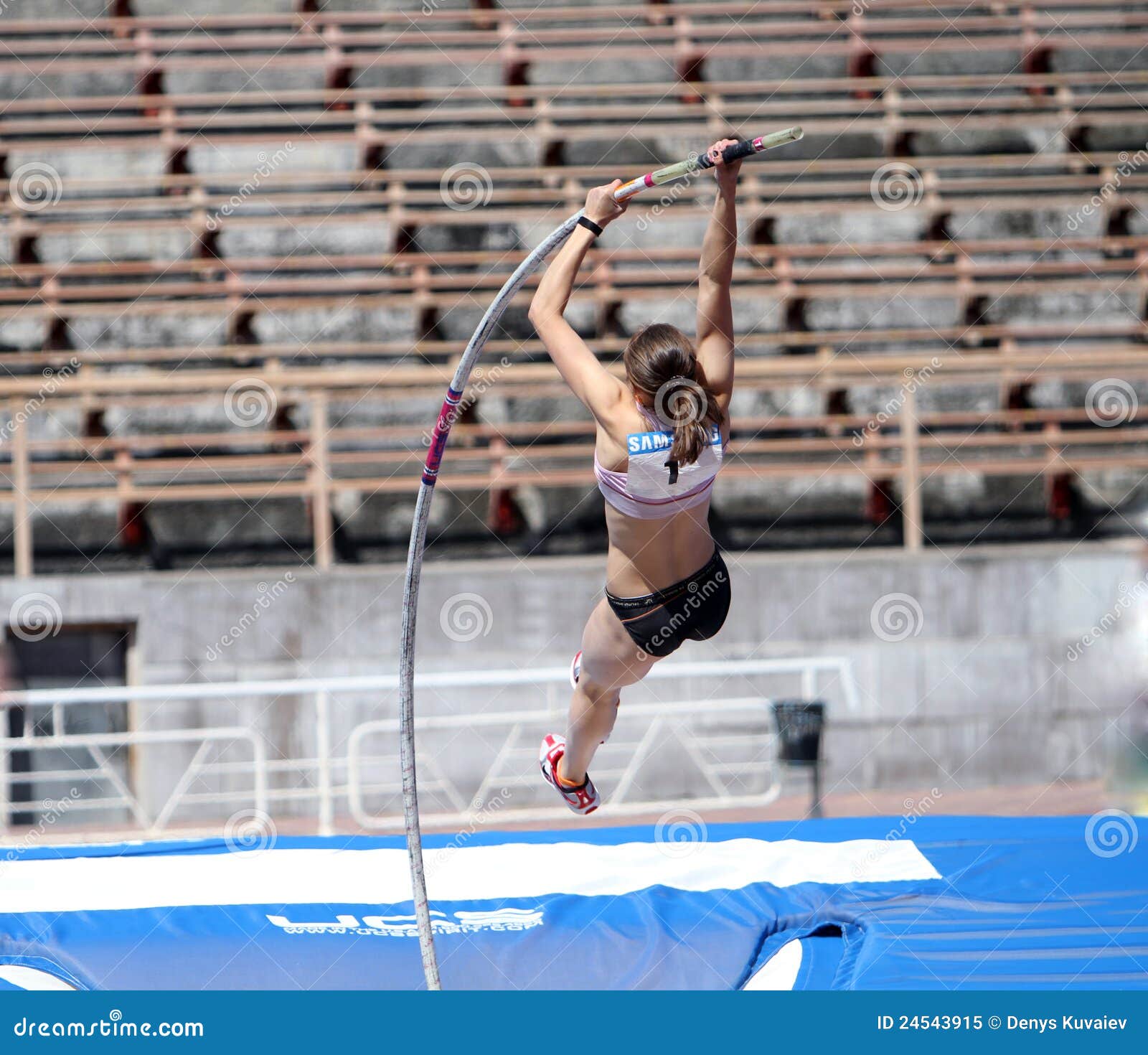 Girl on the Pole Vault Competition Editorial Image Image of athlete