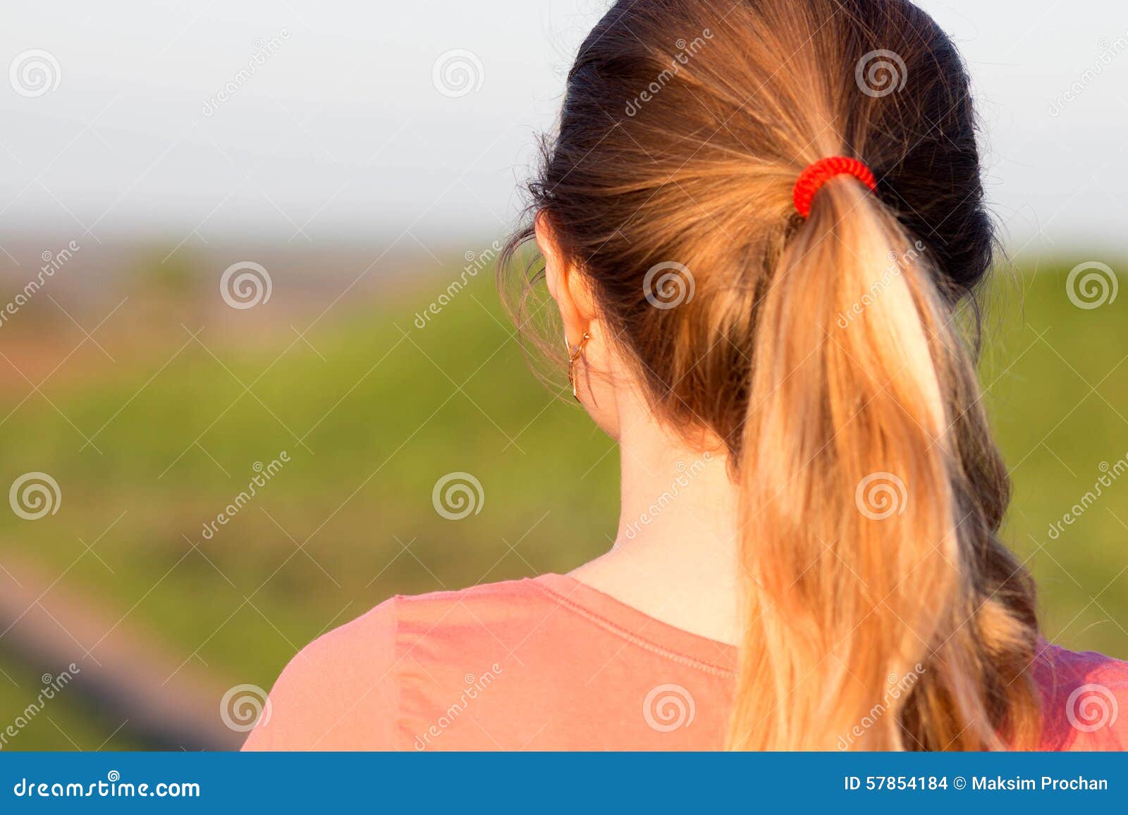 Girl with a Ponytail Hairstyle for Sports Stock Photo - Image of spring,  trail: 57854184