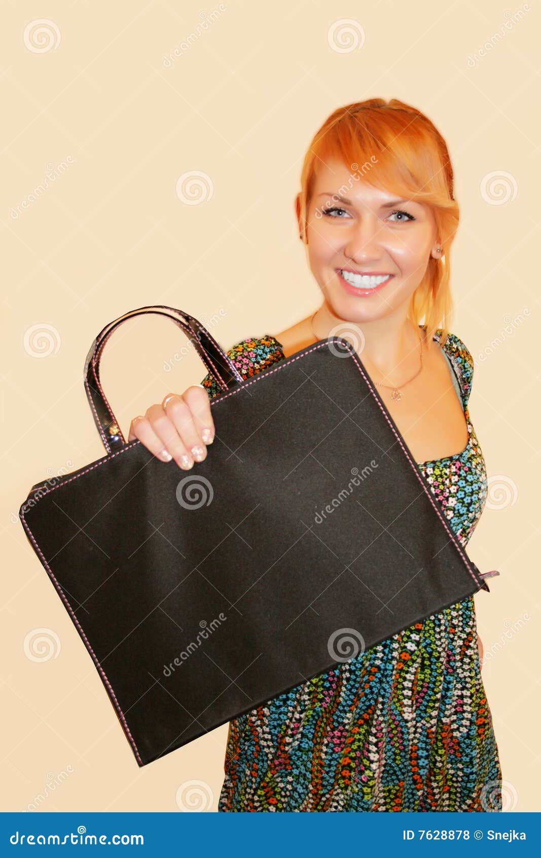 The girl with a portfolio stock photo. Image of adult - 7628878