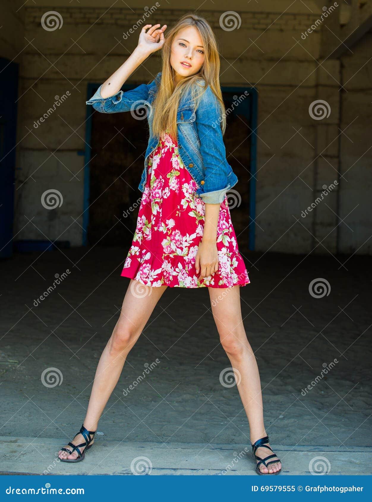 Beautiful Young Woman In Dress Pose In Photo-studio Stock Photo, Picture  and Royalty Free Image. Image 21537654.