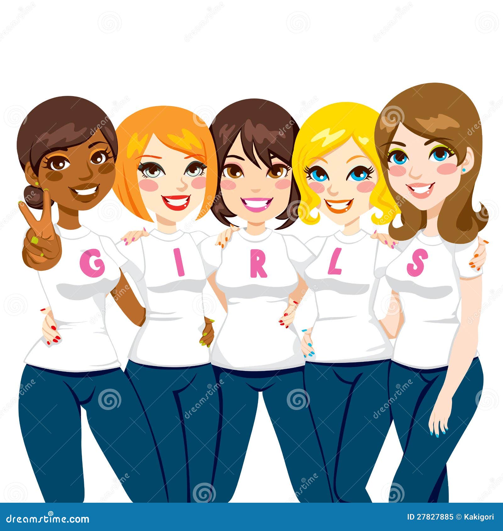 Girl Power Friends stock vector. Illustration of african - 27827885