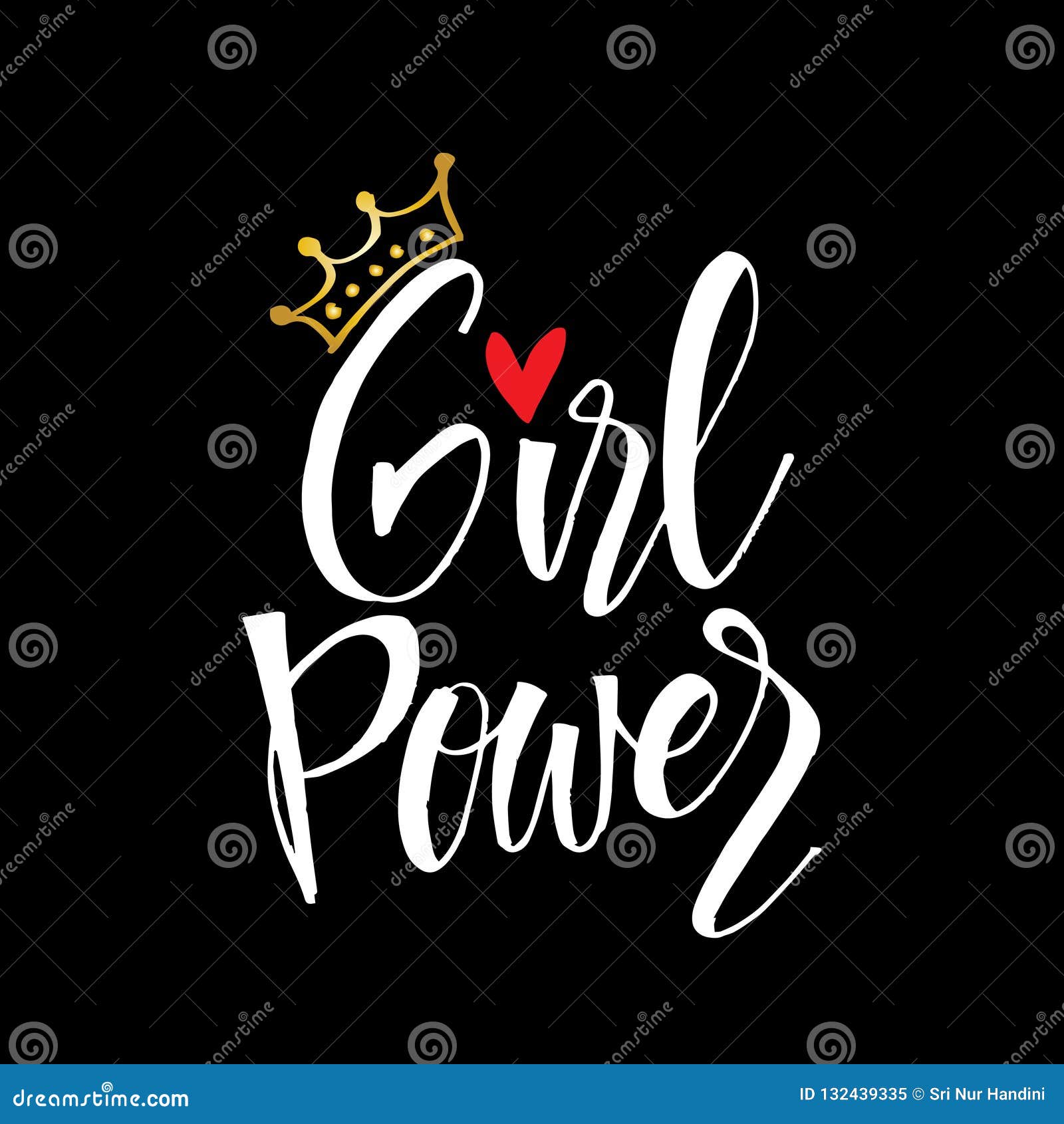 Girl power hand lettering. stock vector. Illustration of graphics ...