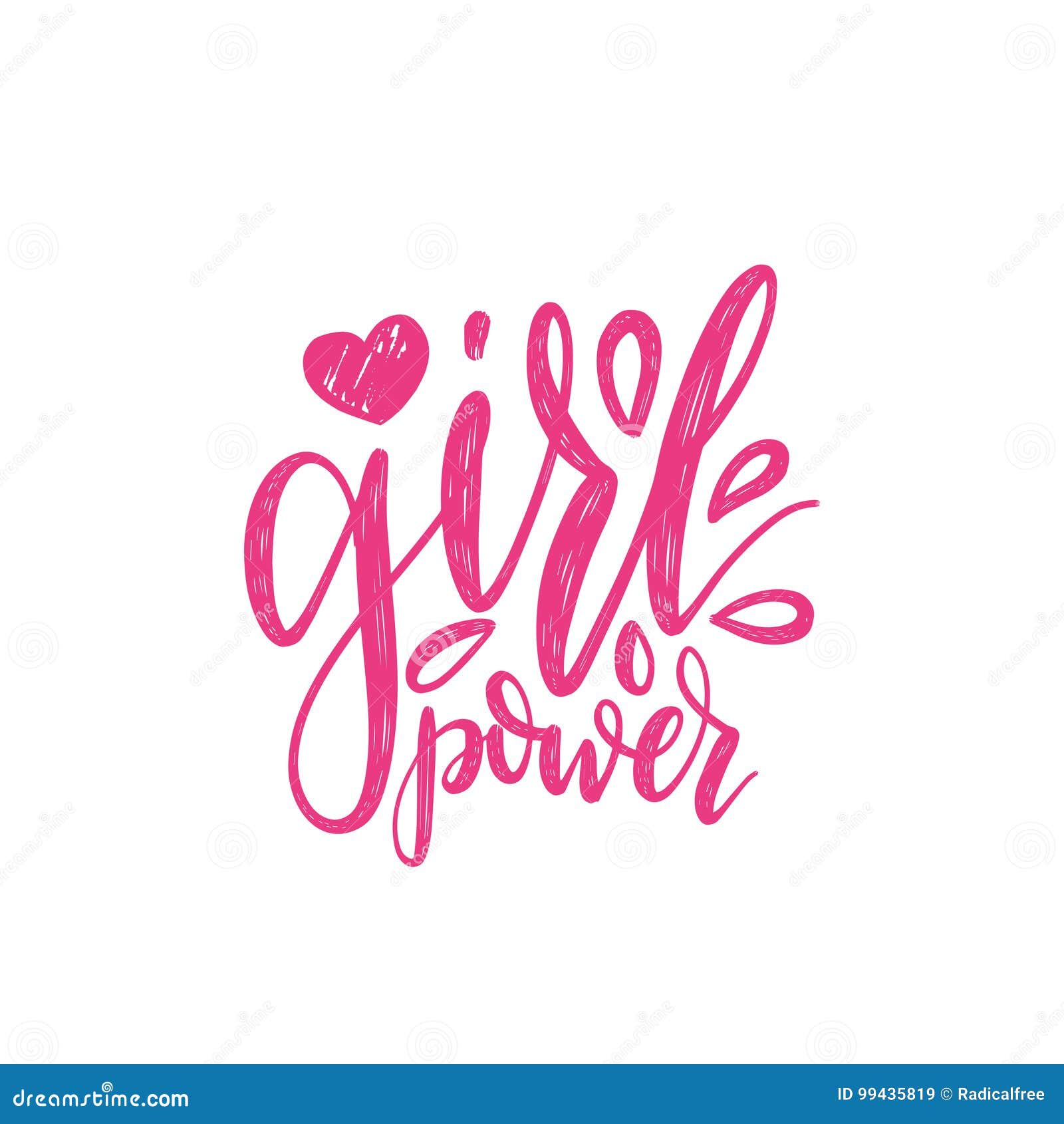 Girl Power Hand Lettering Print. Vector Calligraphic Illustration of ...