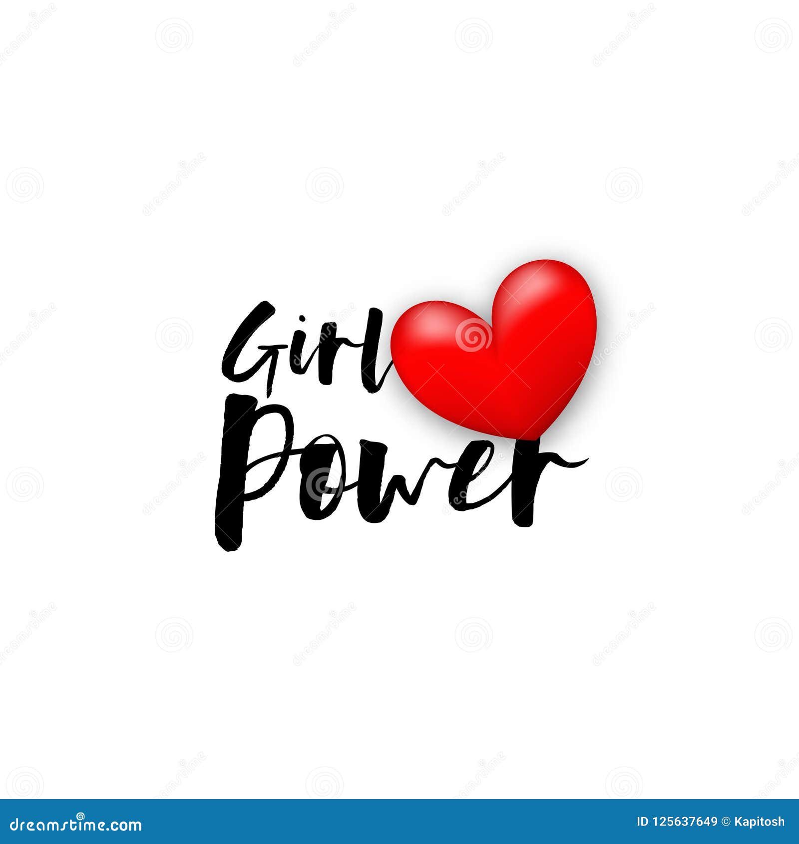Girl Power Handwritten Lettering Phrase Stock Vector - Illustration of ...