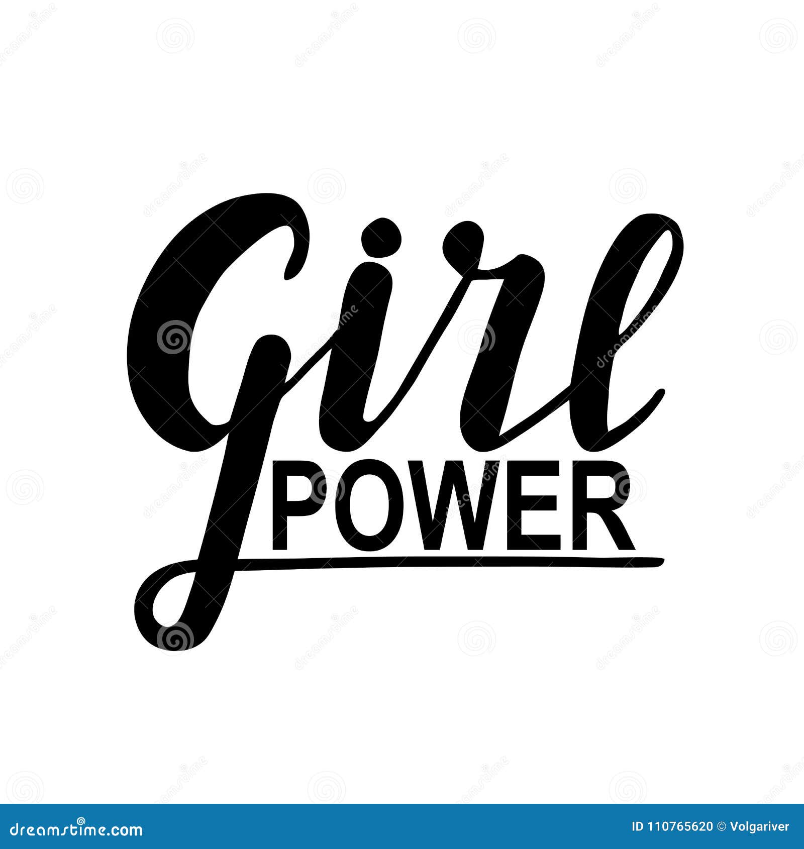 Girl Power. Woman Motivational Slogan. Hand Lettering Sign, Modern ...