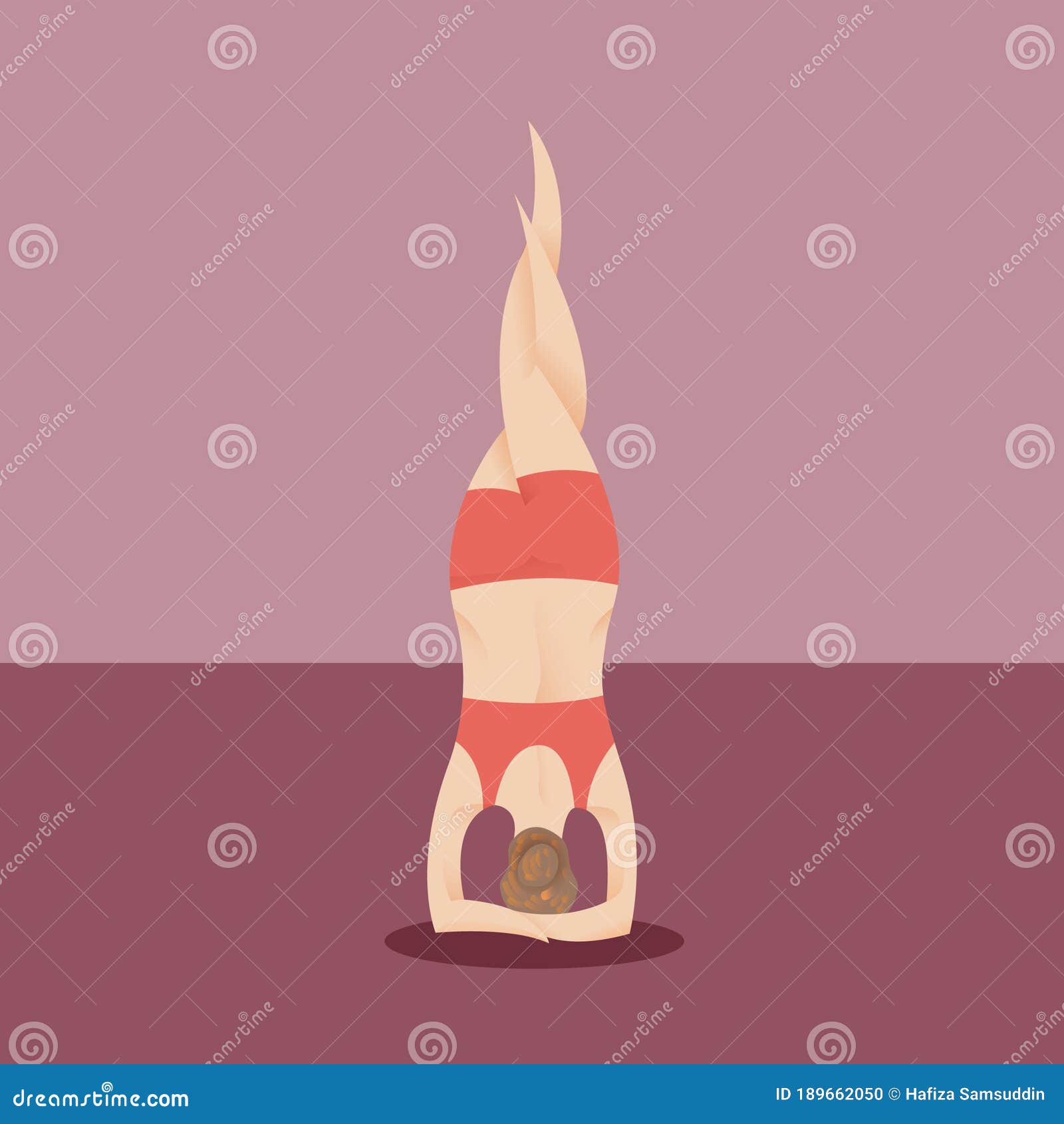 Supported Headstand With Eagle Legs Pose Yoga Workout Silhouette