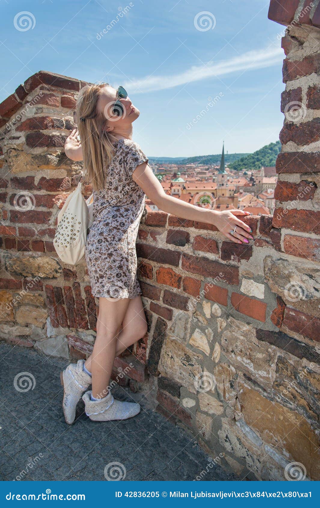 Girl in Prague Streets stock image. Image of travel, building - 42836205