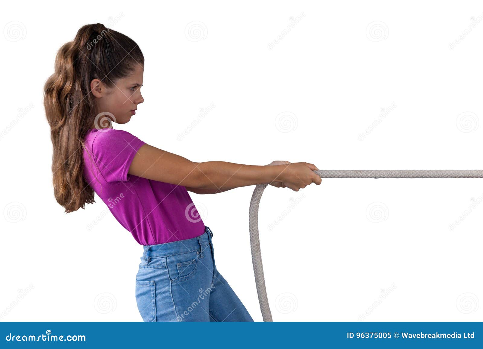 Girl pulling the rope stock image. Image of effort, competitive - 96375005