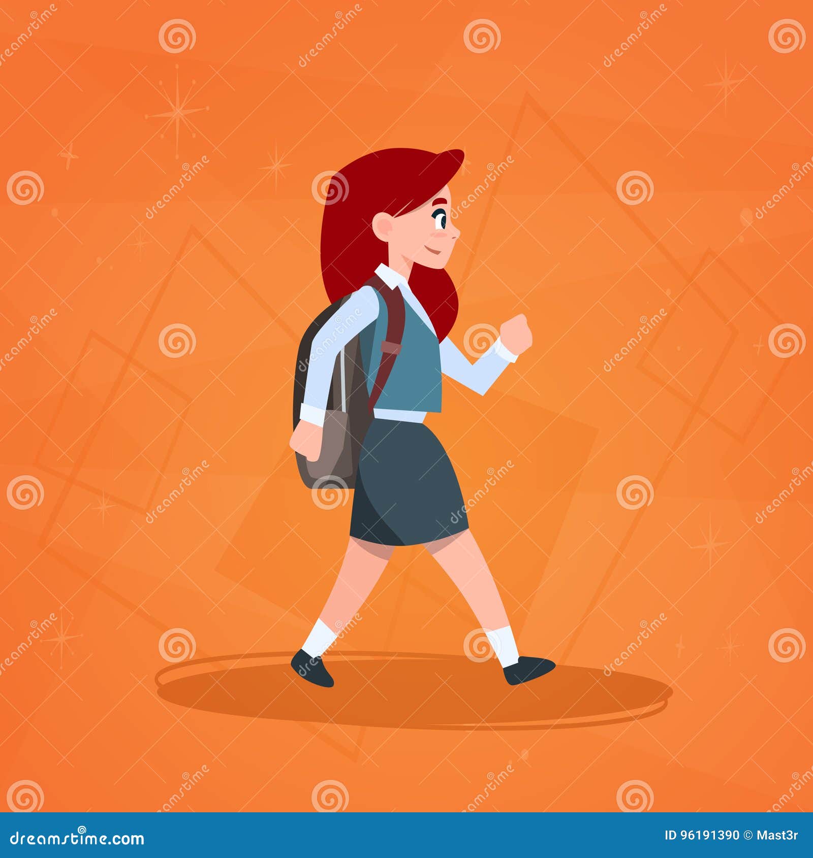 anime girl walking to school