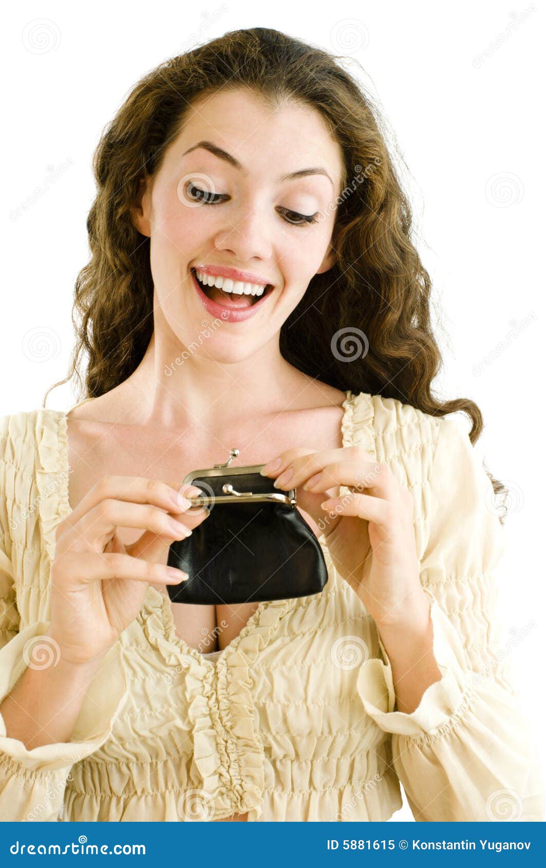 Girl with the purse stock image. Image of smile, purse 5881615