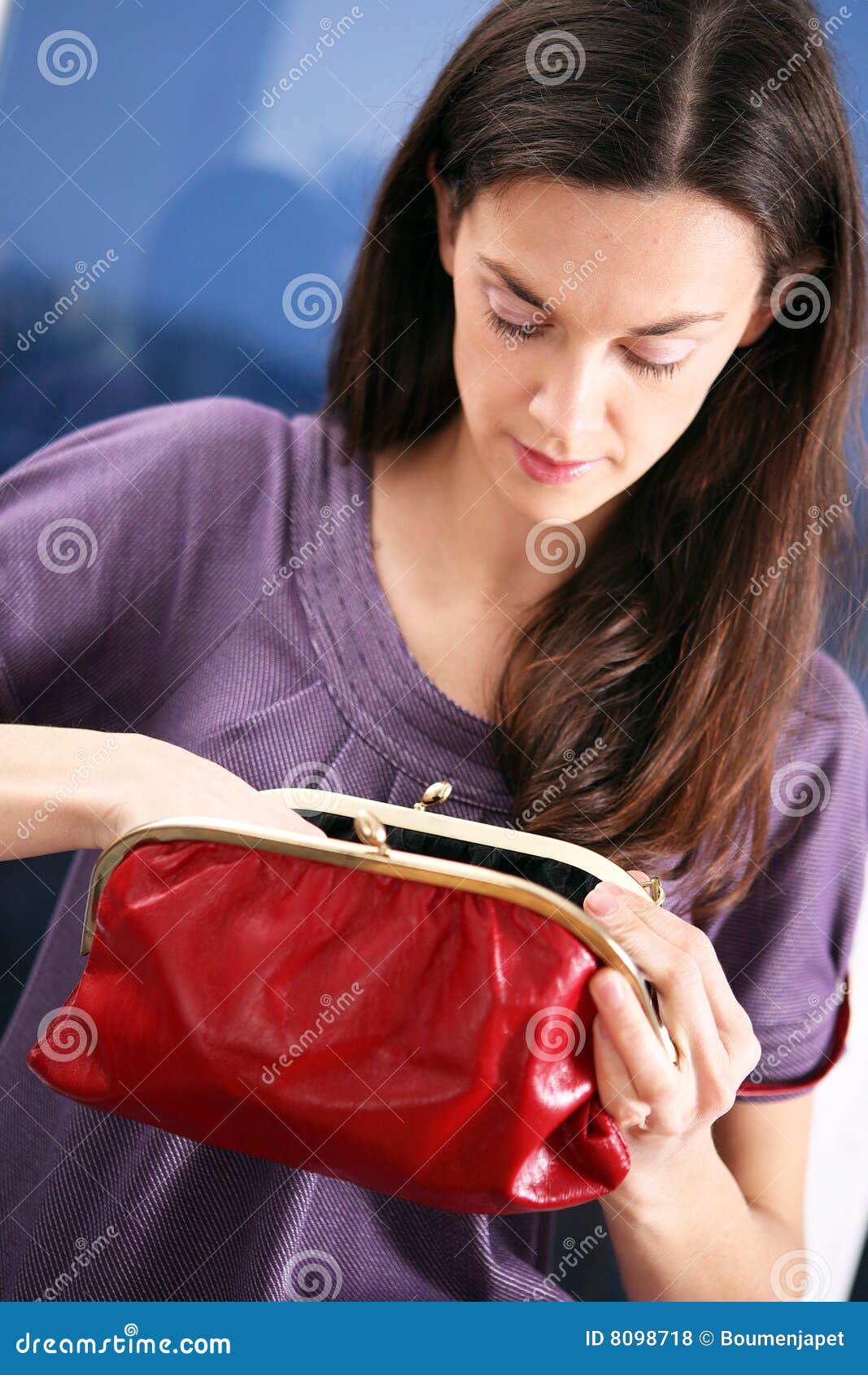 Girl and purse. stock photo. Image of people, eyes, fashion 8098718