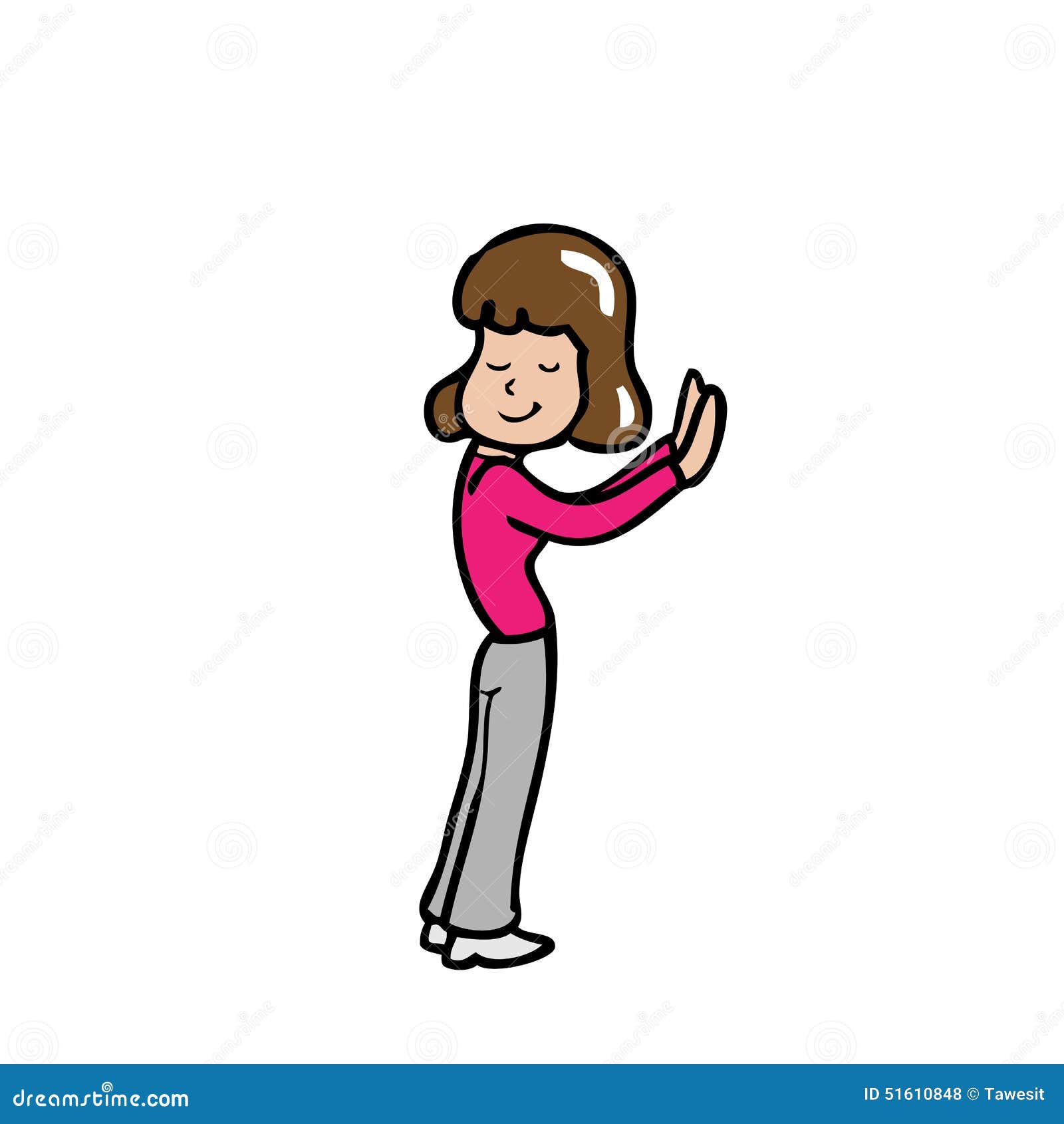 Girl Pushing Stock Vector - Image: 51610848