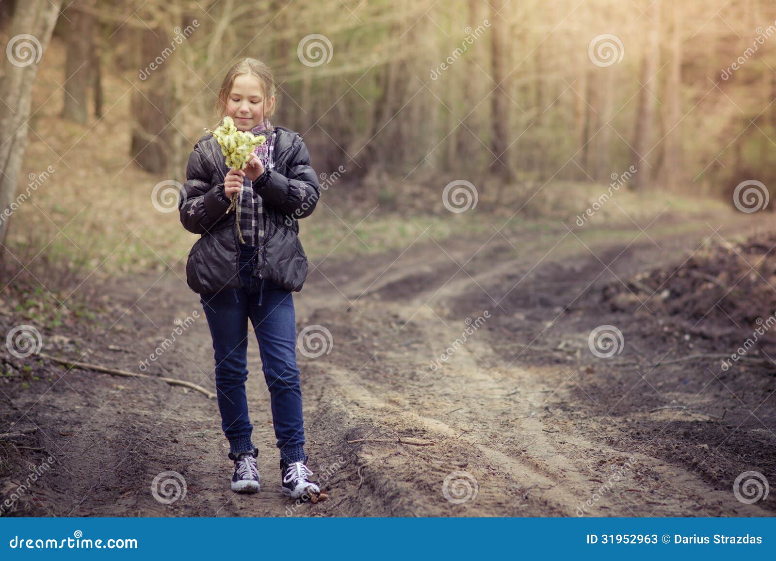 1300px x 957px - Girl With Pussy-Willow Stock Photo 31952963 - Megapixl