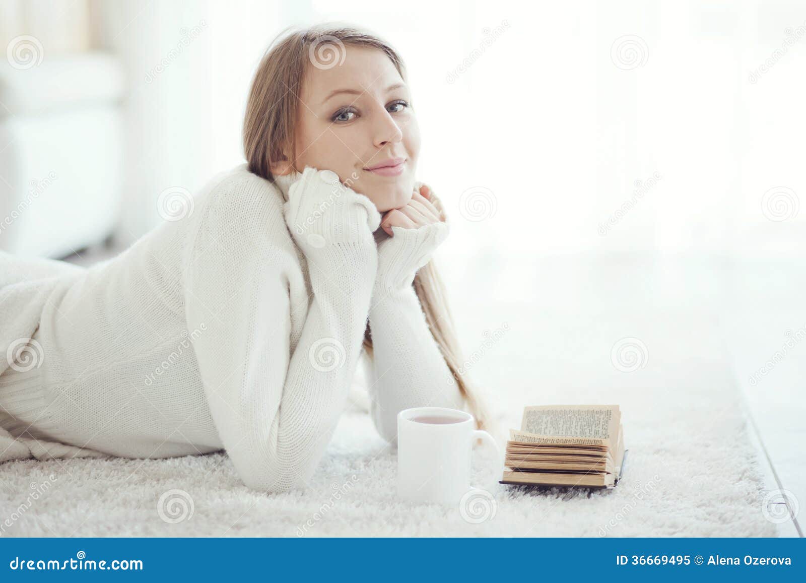 Girl reading book stock image. Image of leisure, indoors - 36669495