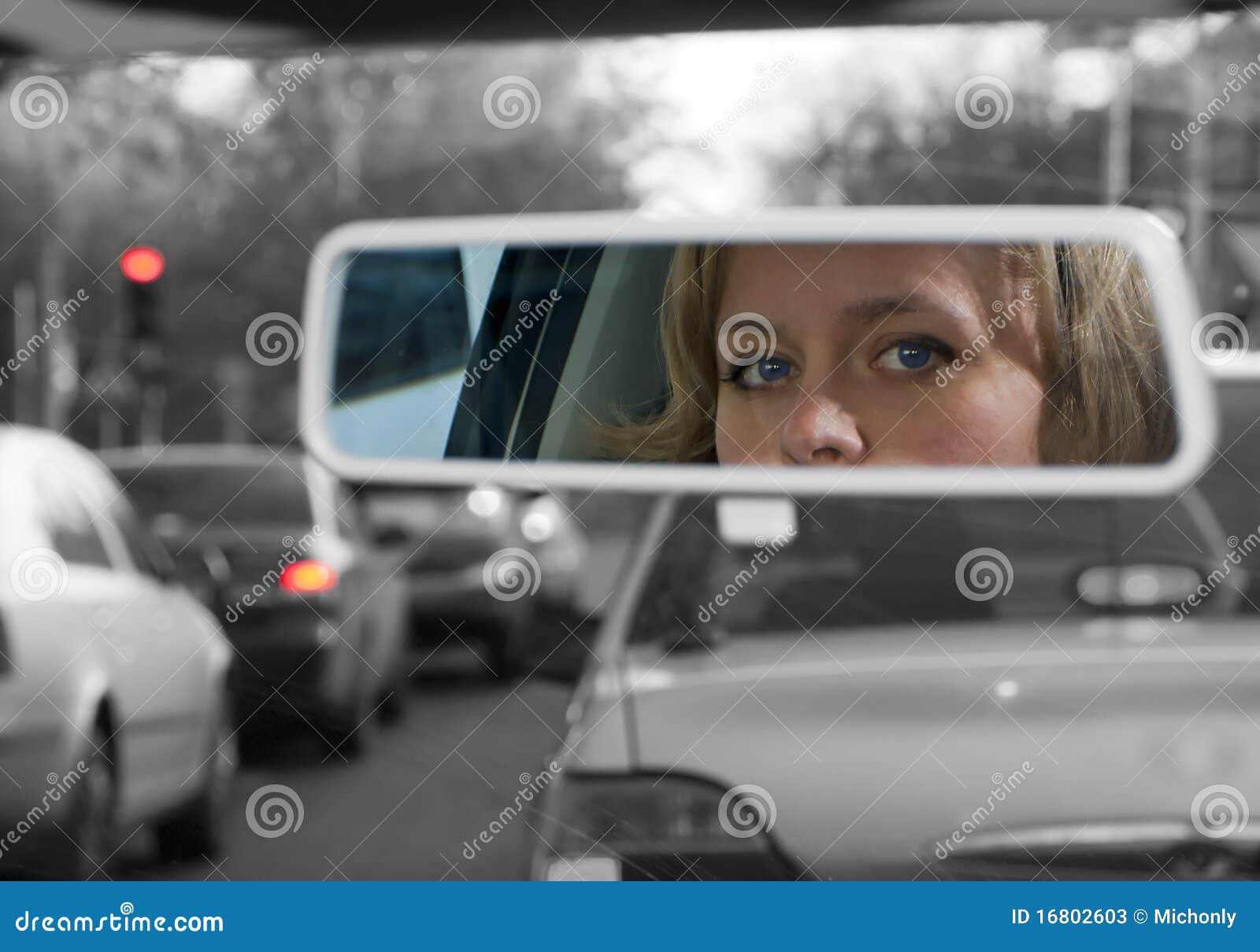 Girl In Rearview Mirror Stock Photos Image 16802603