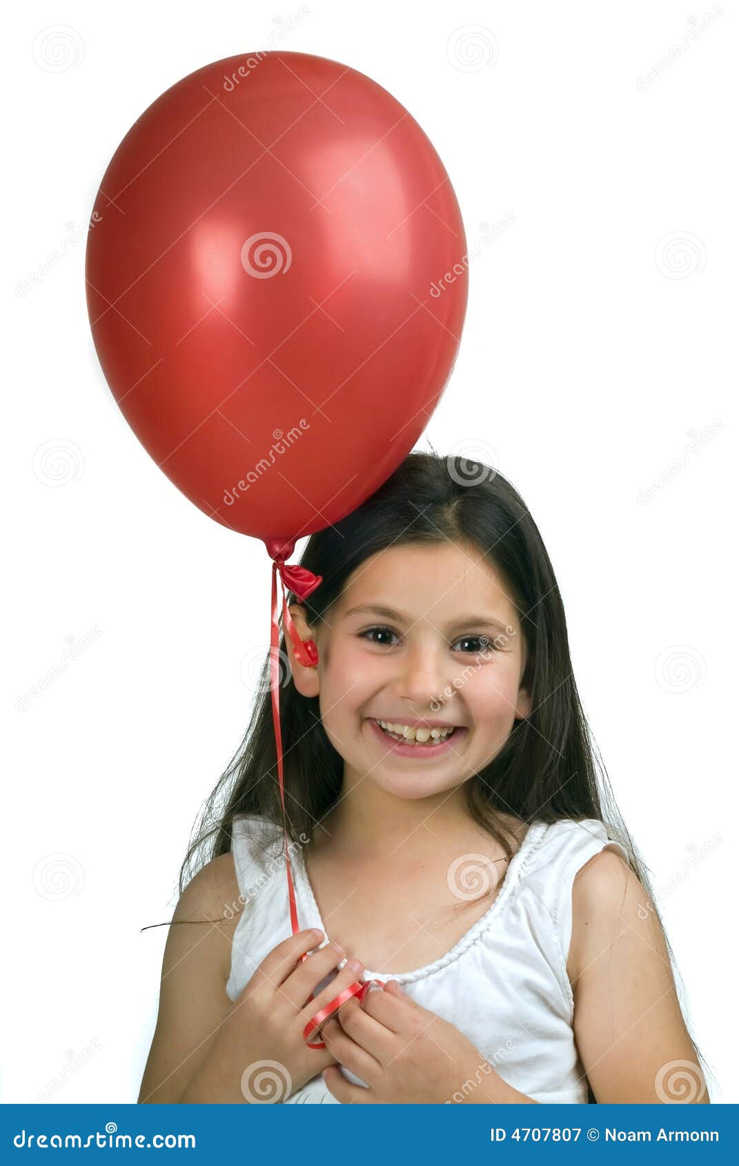 Girl and a red balloon stock image. Image of human, nature 4707807