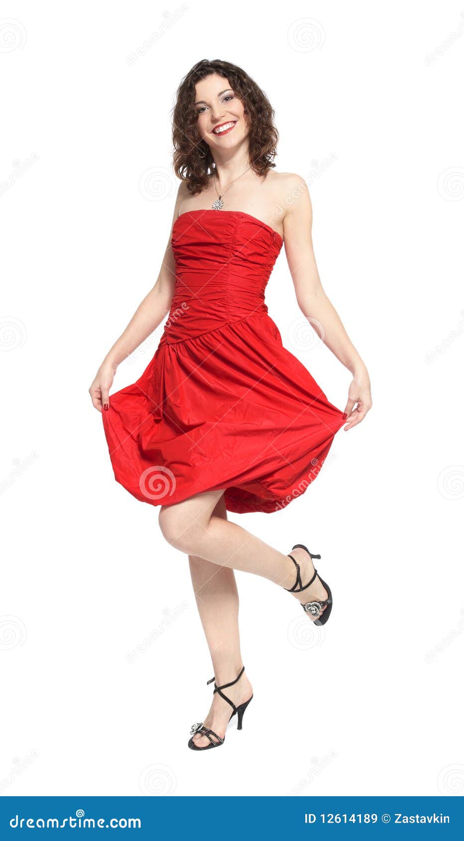 Girl in red dress stock image. Image of elegance, looking 12614189