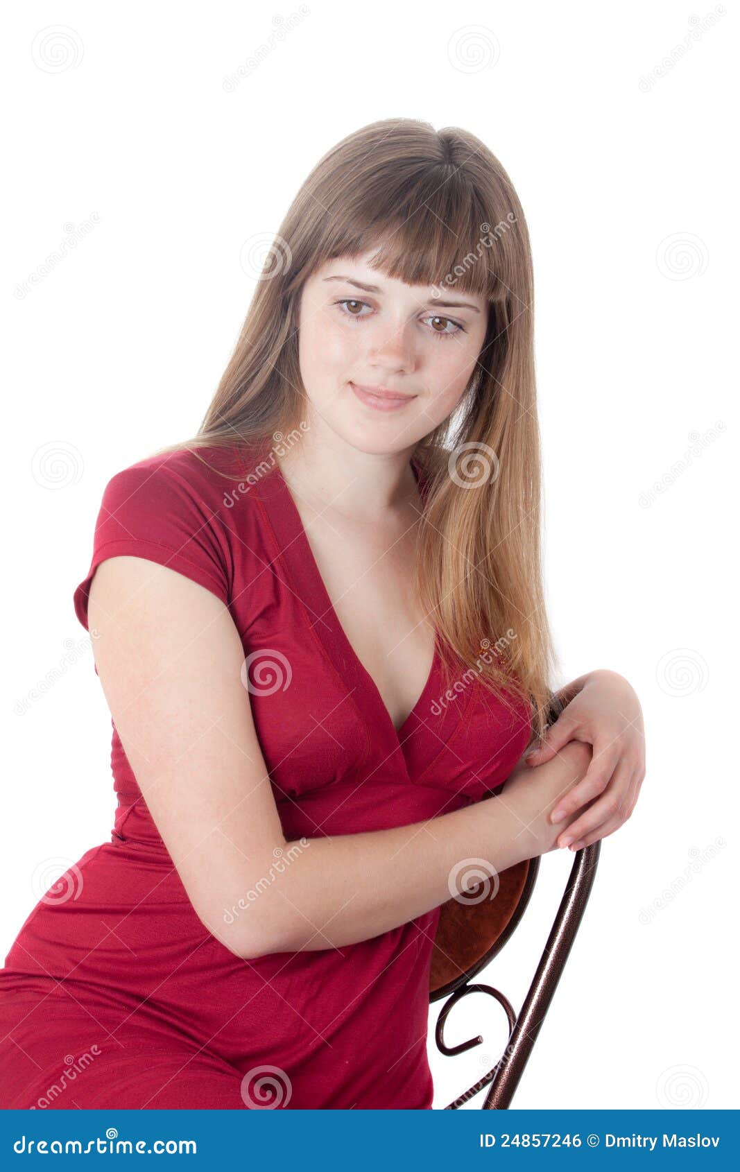 Girl in a red dress stock photo. Image of adult, person 24857246