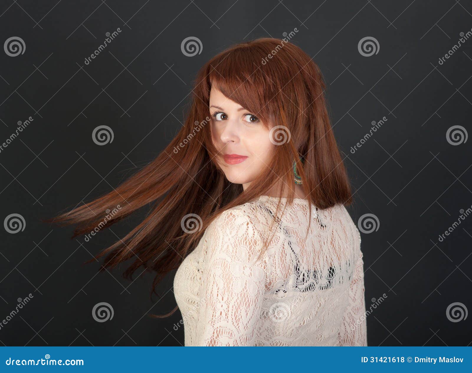 Girl with red hair stock photo. Image of person, model - 31421618