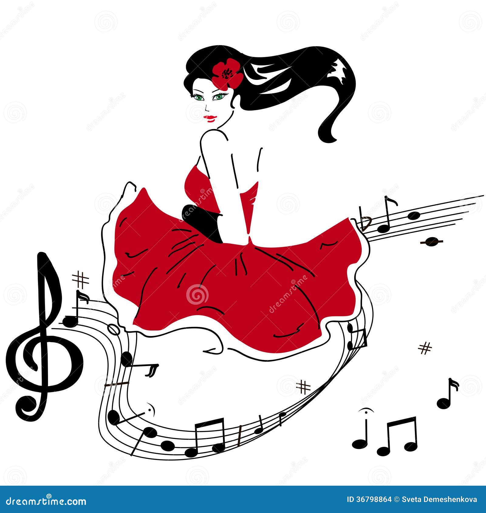 Girl in red stock illustration. Illustration of posing - 36798864