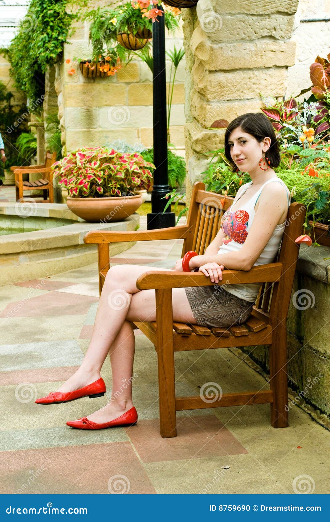 Girl in red shoes stock photo. Image of plants, vegetation 8759690