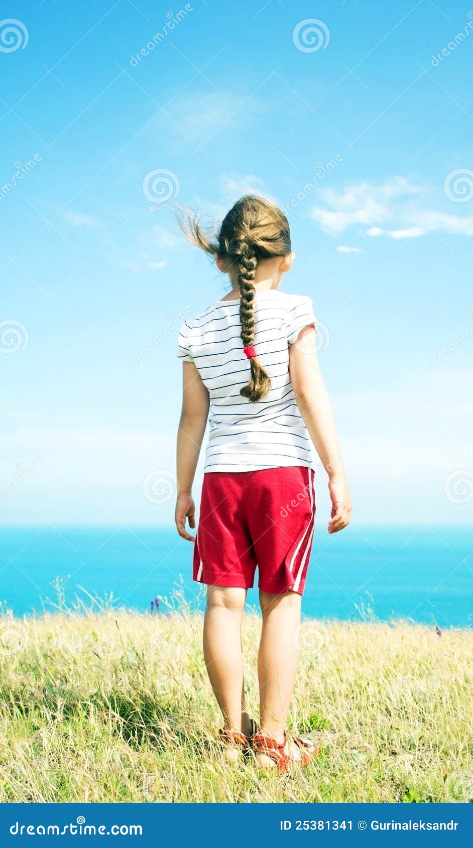 Girl in red shorts stock image. Image of female, idyllic 25381341