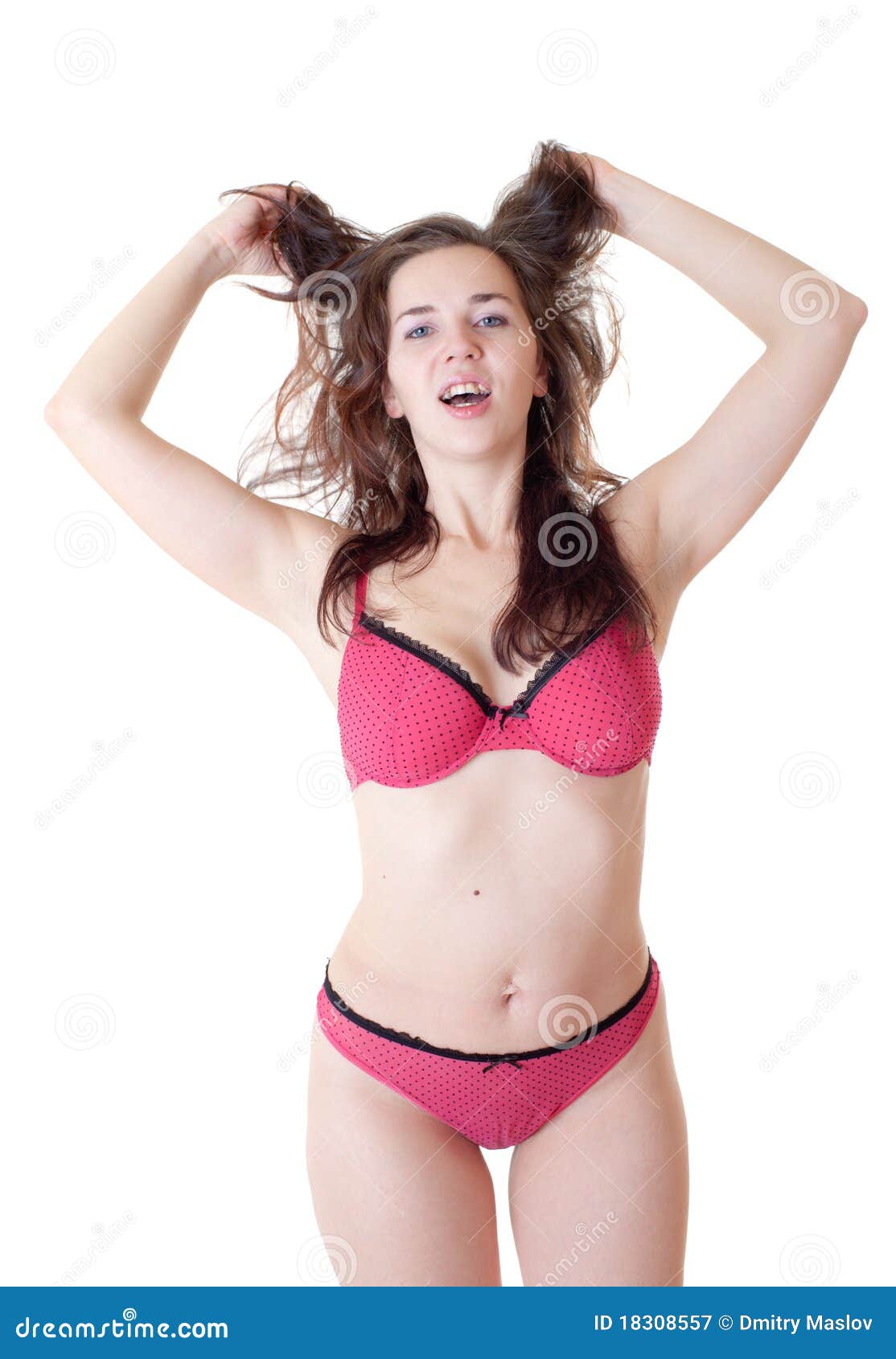 Girl In Red Underwear. Stock Photo, Picture and Royalty Free Image. Image  62494561.